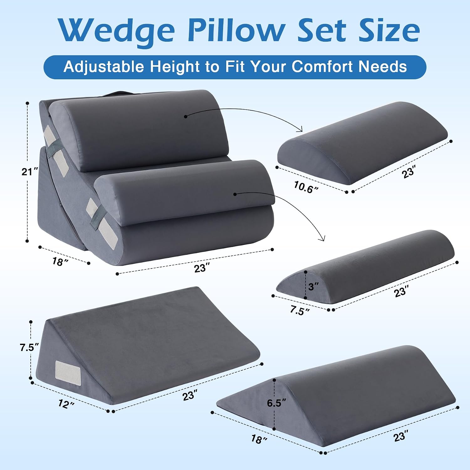 Detalle de Ahpmeoa Wedge Pillow Set, 23-Inch