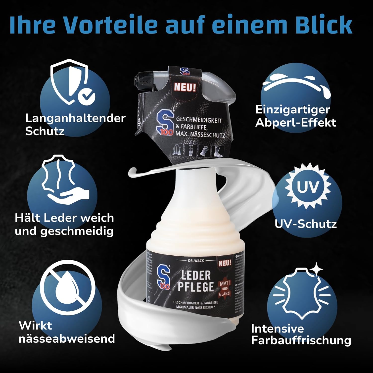 Thumbnail 4 de DR. WACK S100 Leder-Pflege 500 ml – Farbloses Lederpflege-Spray für Motorradbekleidung