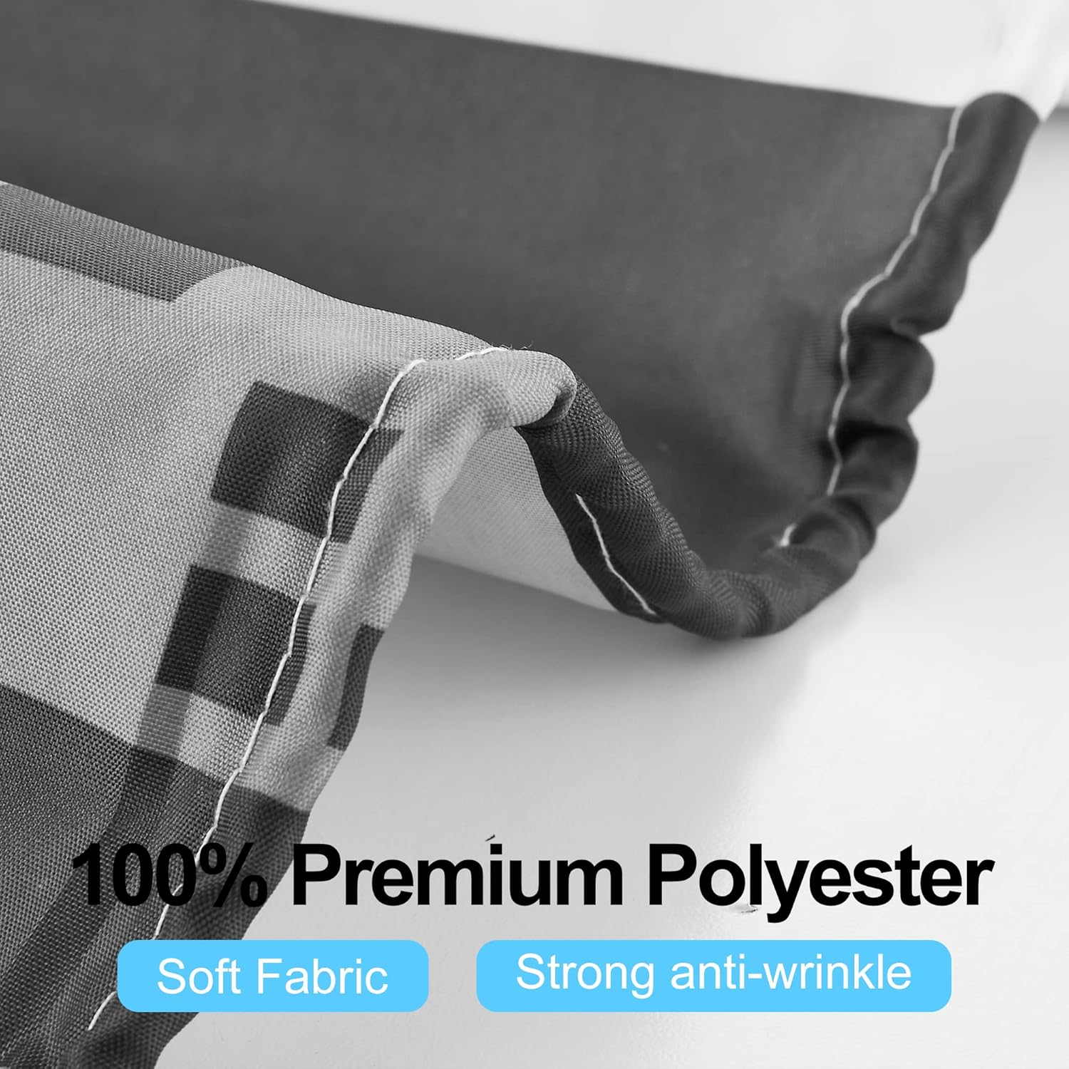 Thumbnail 1 de DUFU Rideau de douche semi-transparent à séchage rapide 180 x 200 cm, polyester imperméable avec 12 crochets