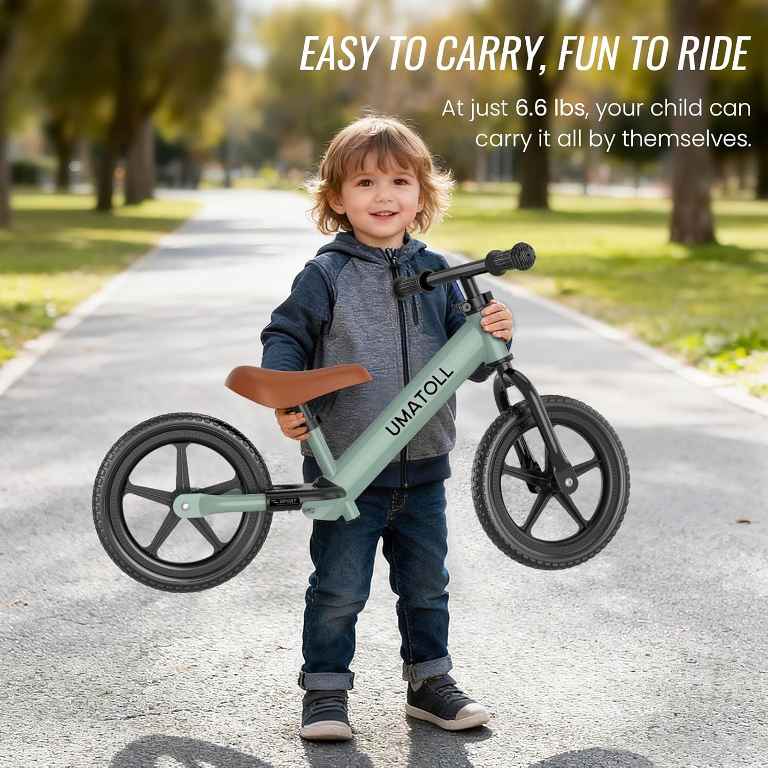 Thumbnail 5 de Umatoll Toddler Balance Bike: Adjustable 2-5 Year Old Toy Bicycle for Safe, Early Riding