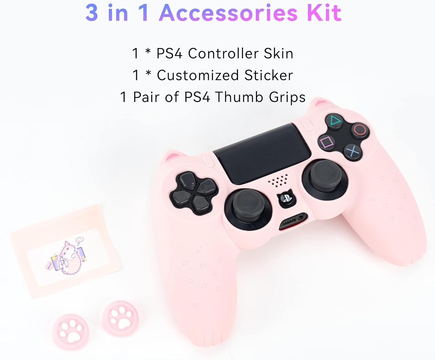 Thumbnail 6 de GeekShare Cat Paw PS4 Controller Cover – Pink