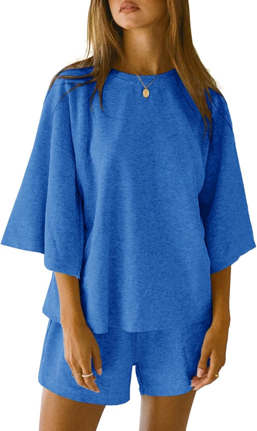 Thumbnail 6 de Imily Bela Schlafanzug Damen Kurz Rundhals Pyjama Set Sommer