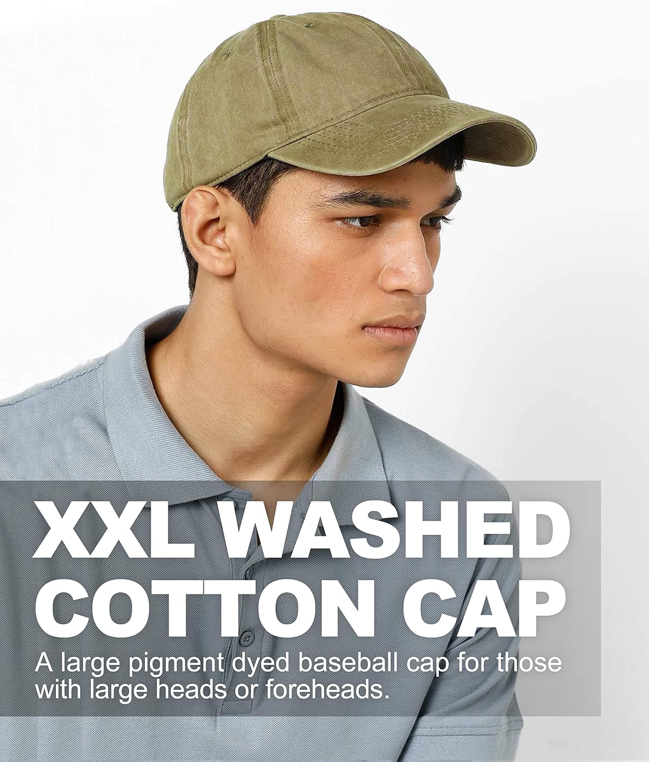 Thumbnail 3 de Zylioo XL/XXL Washed Cotton Baseball Cap (Big Heads) — Big Vintage sports hat