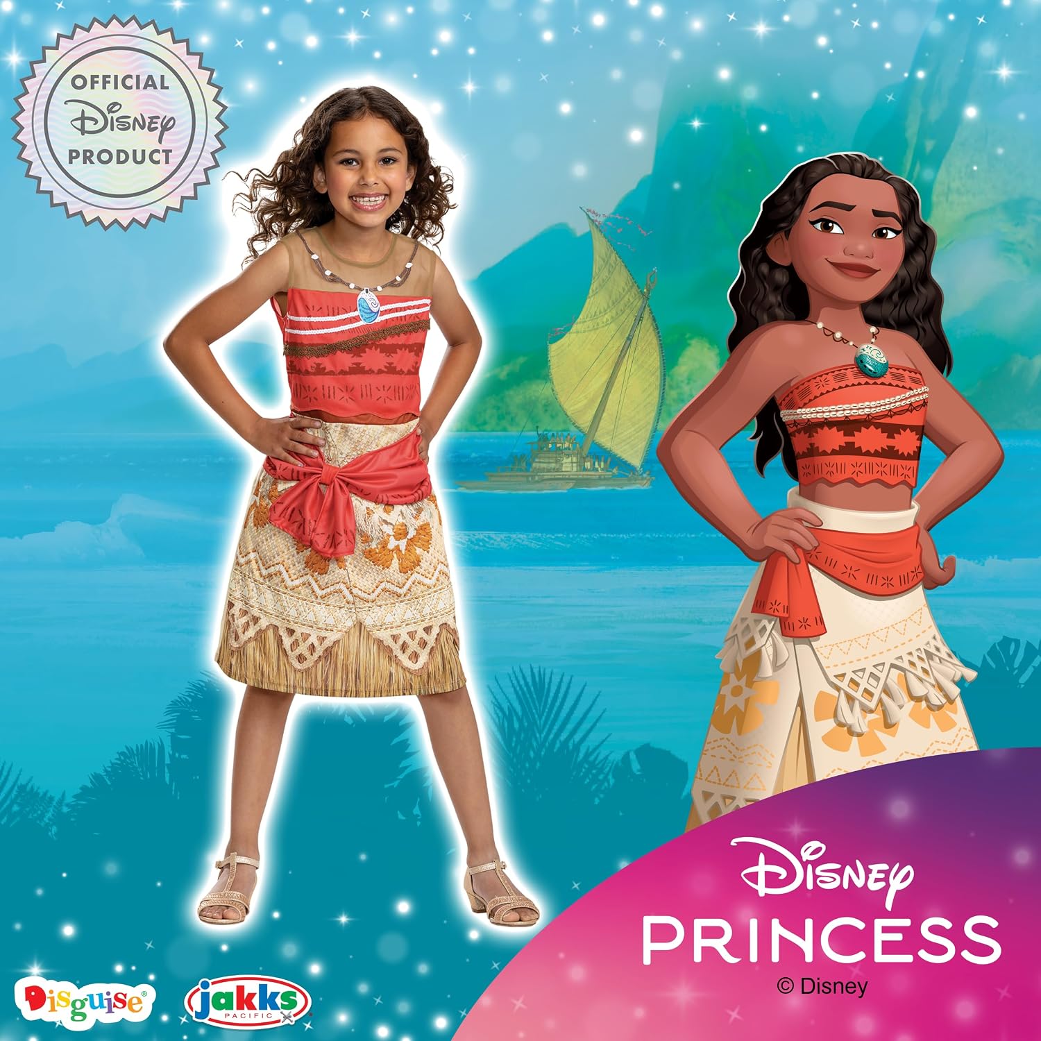 Detalle 2 de Disney Moana Kostüm Kinder 3 Größen