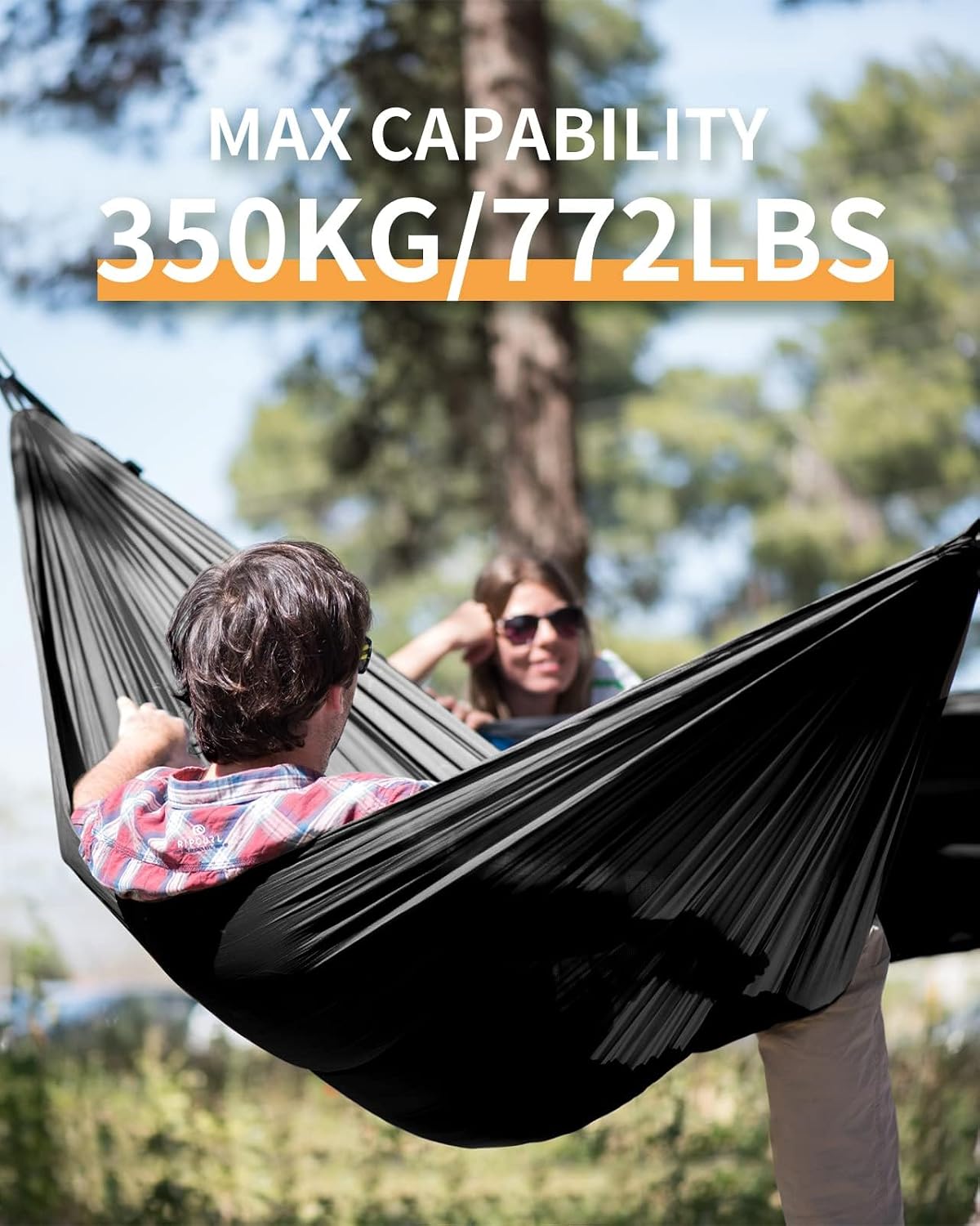 Detalle de COVACURE Outdoor Hängematte mit Moskitonetz – 350 kg Belstbarkeit, 290 × 140 cm, Ultraleicht & All-in-One Set