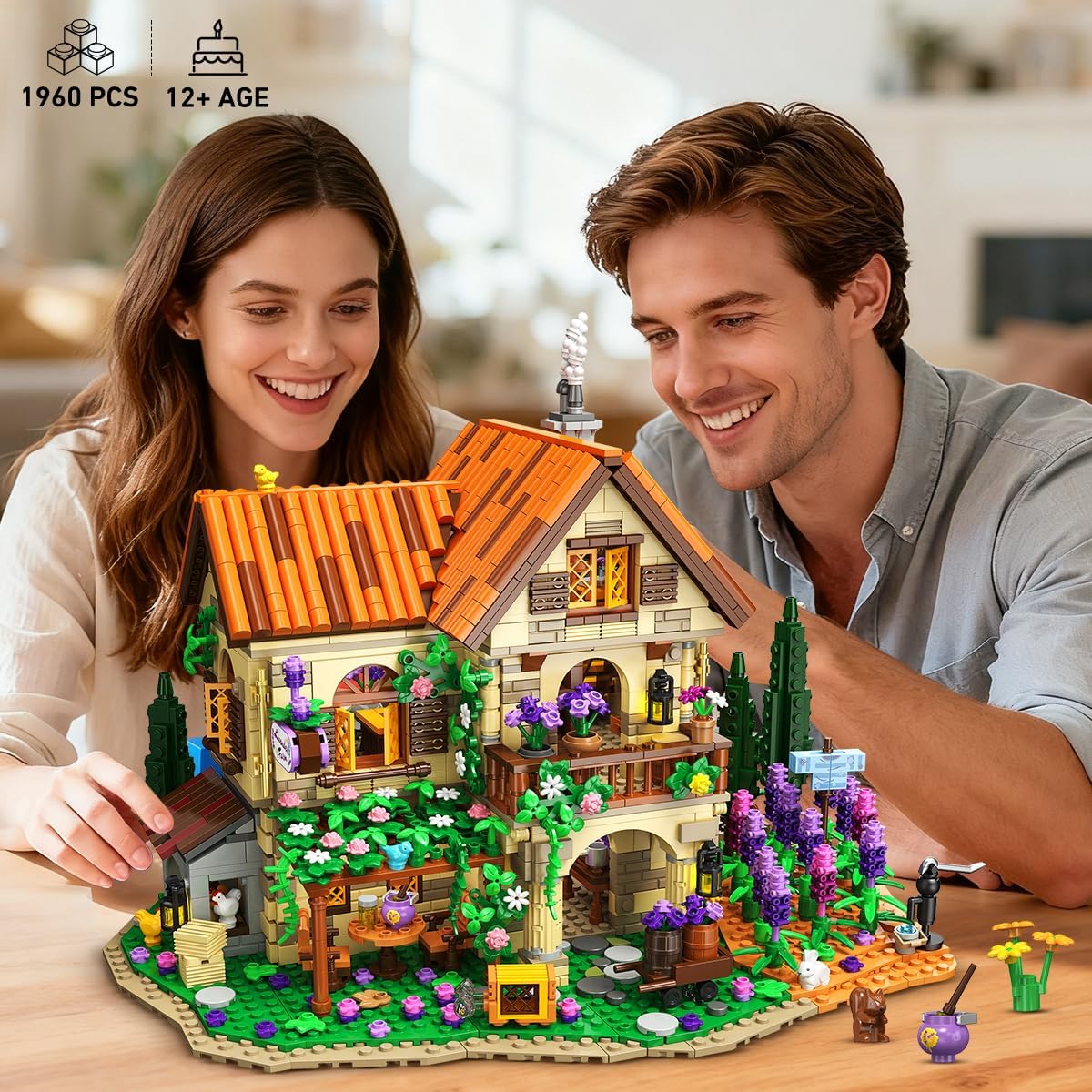 Thumbnail 4 de INSOON Lavender Manor House Building Set with Lights – 1960 Pieces Lavender Estate