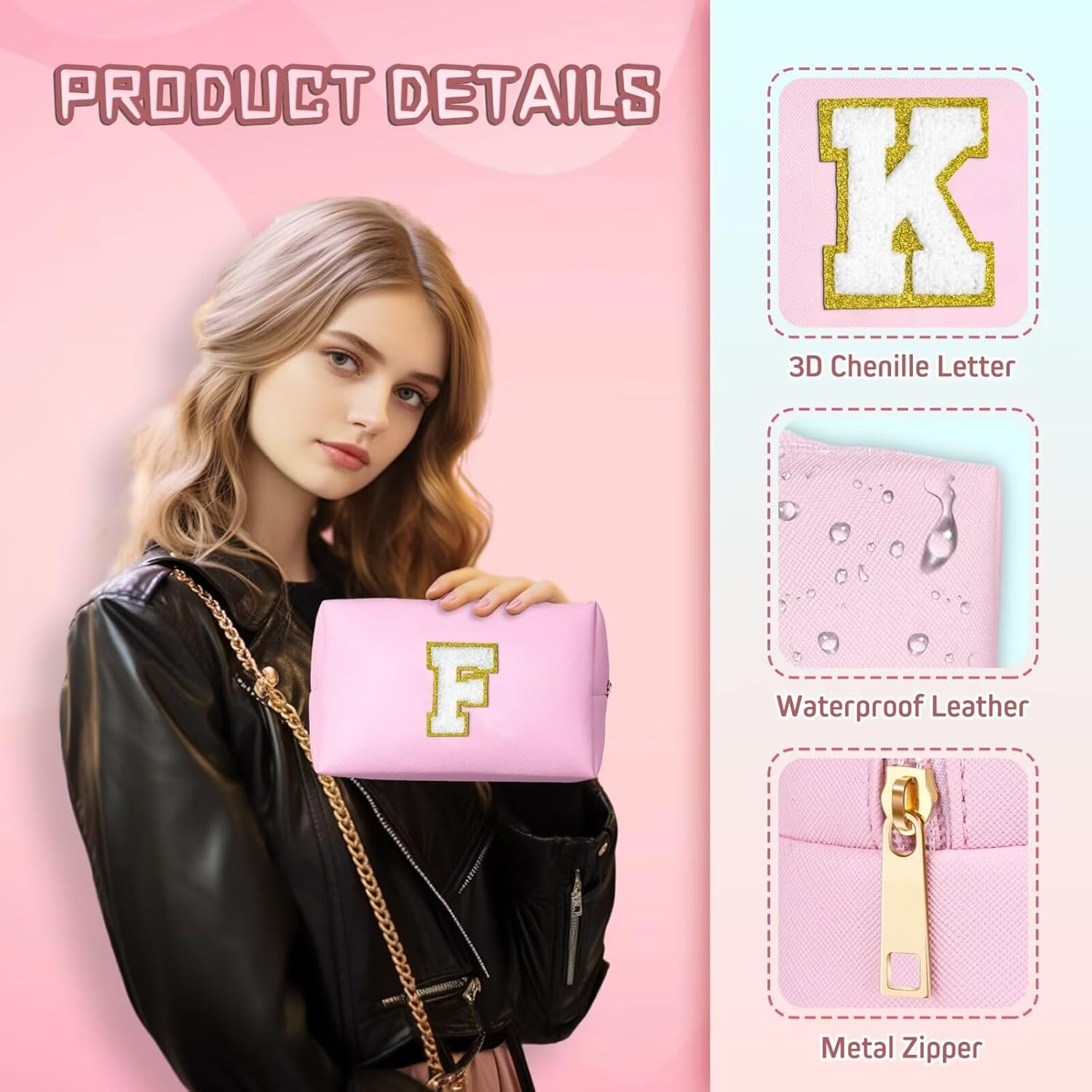 Thumbnail 3 de TOPEAST Initial Makeup Bag 8.3in