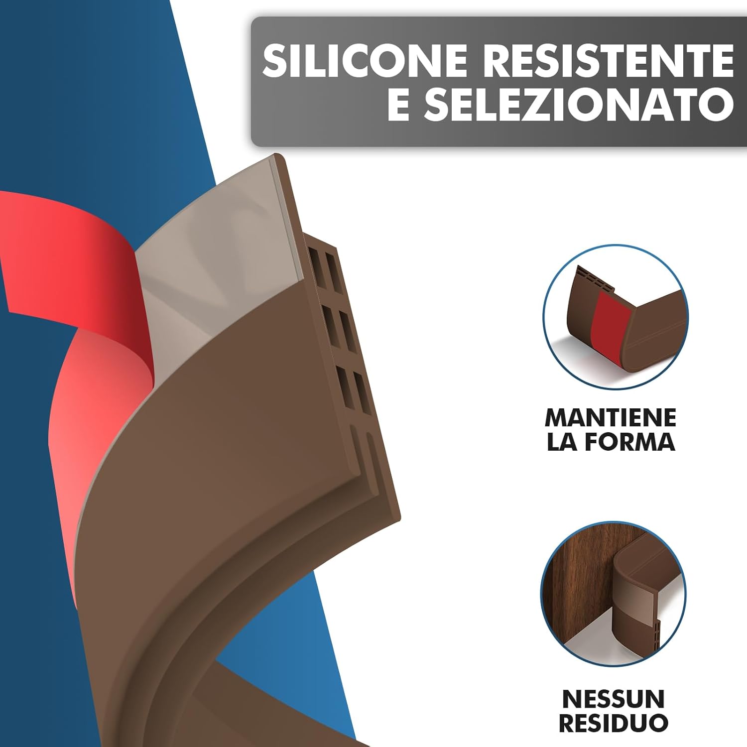 Detalle 2 de shinfly Paraspifferi e sottoporta in TPE marrone (100 x 5 cm) per ridurre rumore, polvere e insetti