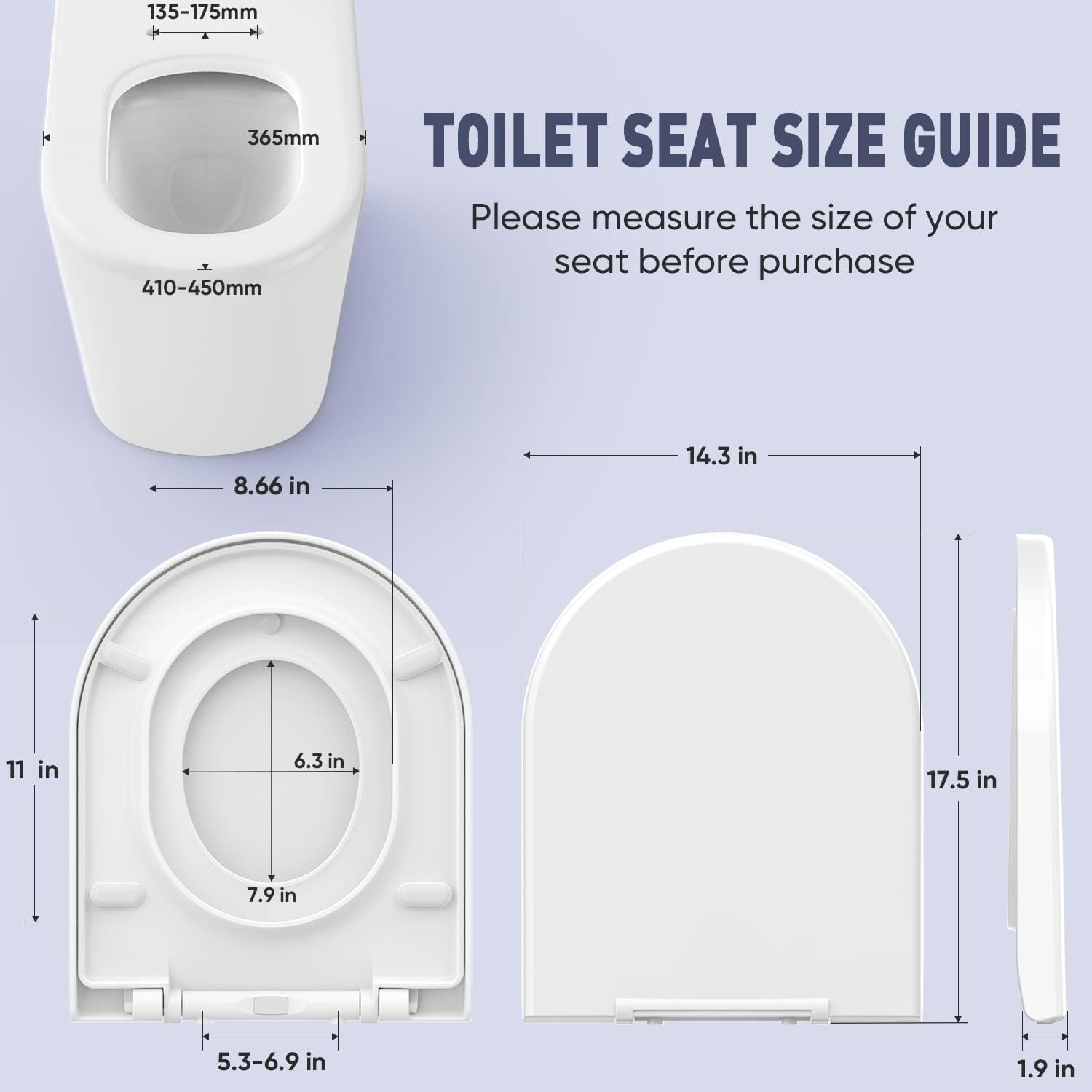 Thumbnail 1 de Family Toilet Seat with Built-in Child Seat and Soft Close – 2-in-1, Quick Release, Non-Slip, U/D Shape