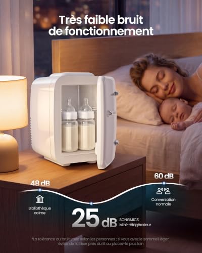Detalle de SONGMICS Mini Frigo 4L – Réfrigérateur Portable Chaud et Froid