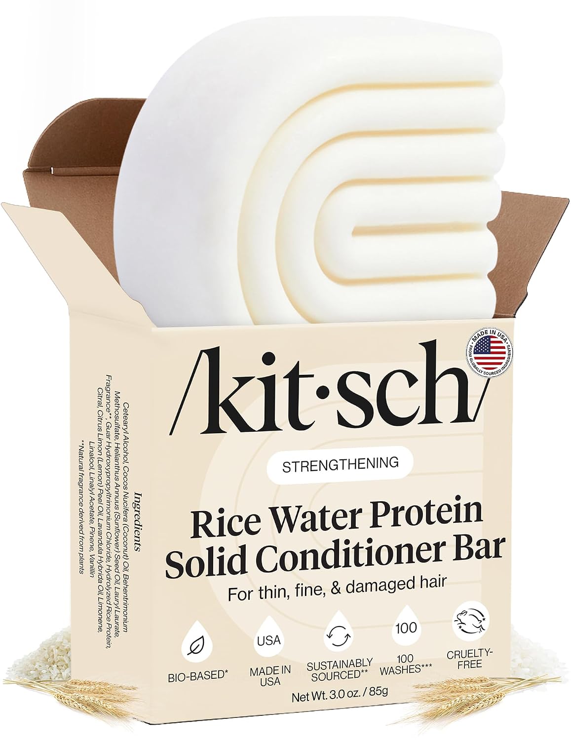 Detalle de Kitsch Rice Water Conditioner Bar for Hair Growth - 3 oz