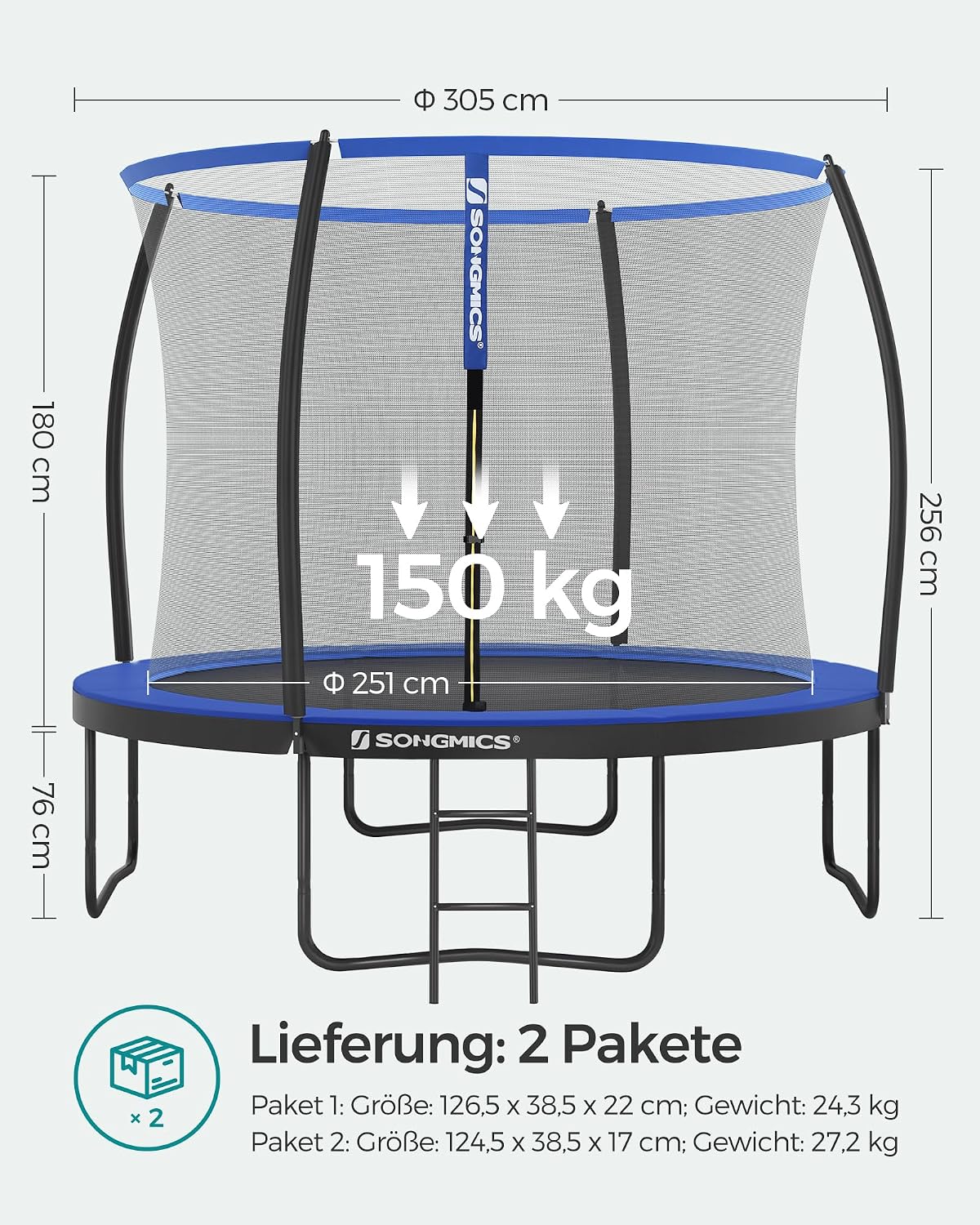 Thumbnail 6 de SONGMICS Gartentrampolin Outdoor Ø 305 cm Kinder