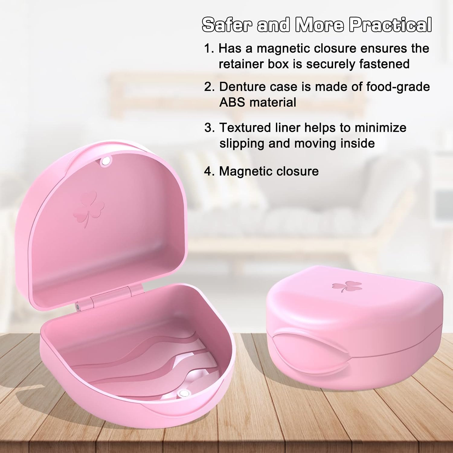 Detalle 1 de ARGOMAX Magnetic Retainer Case, Pink PP Hard Shell with Textured Interior