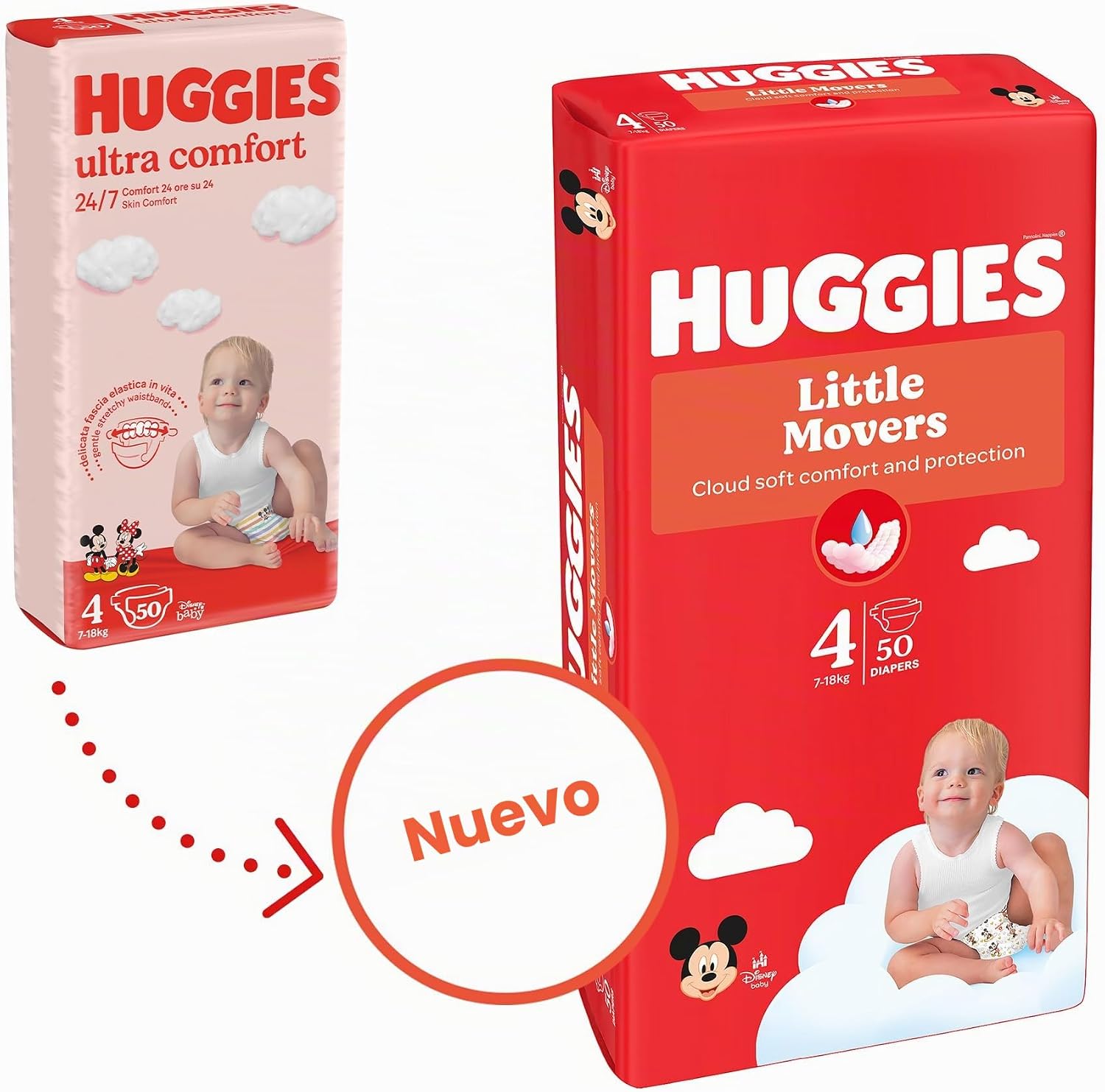 Thumbnail 1 de Huggies Little Movers Pañales Disney Talla 4, 150 Pzs 🐾