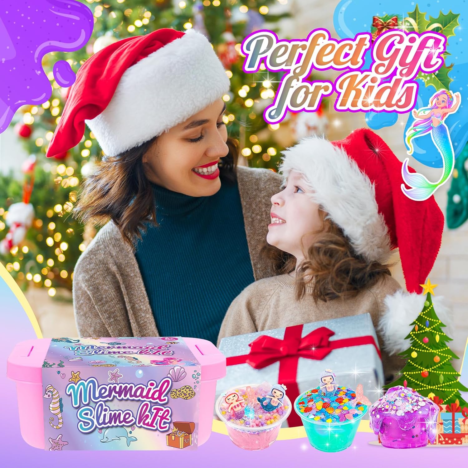 Thumbnail 6 de iKidiki Slime Kit for 6–12 Year Olds: DIY Glitter Slime Set with Mermaid Accessories