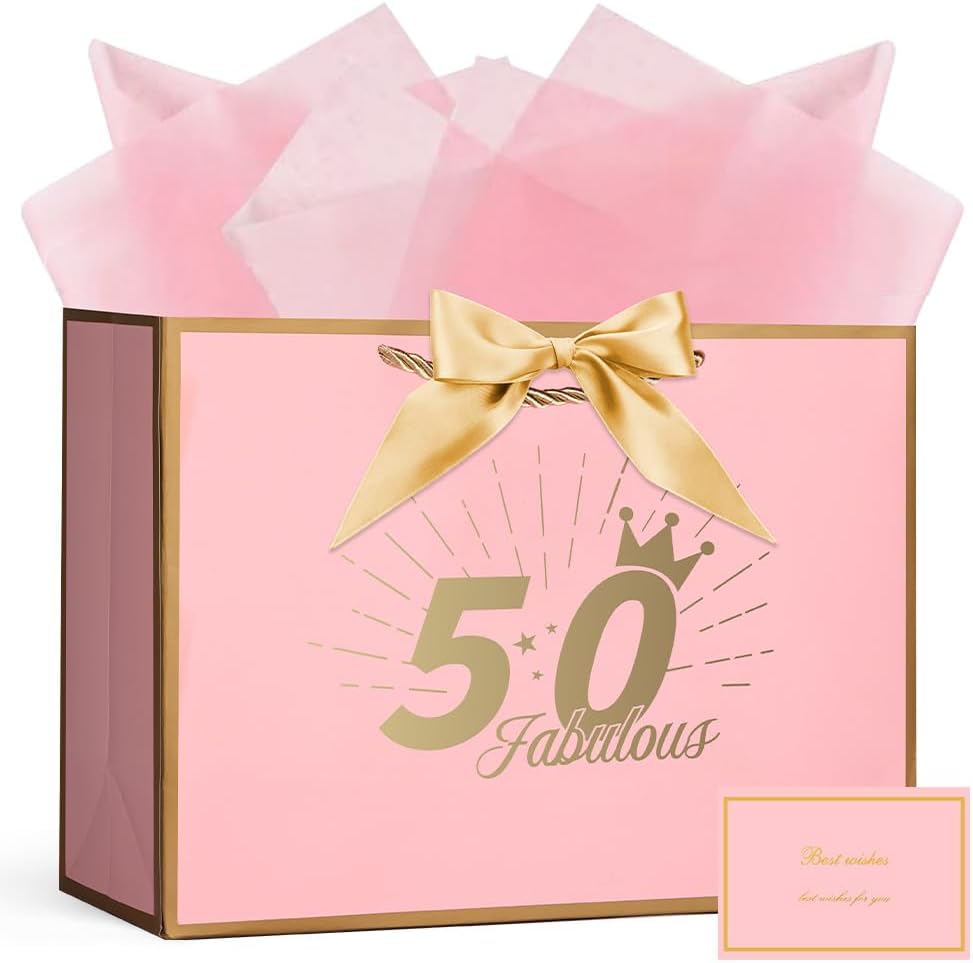 AOOSU 50 Geburtstag Geschenktüte Papier
