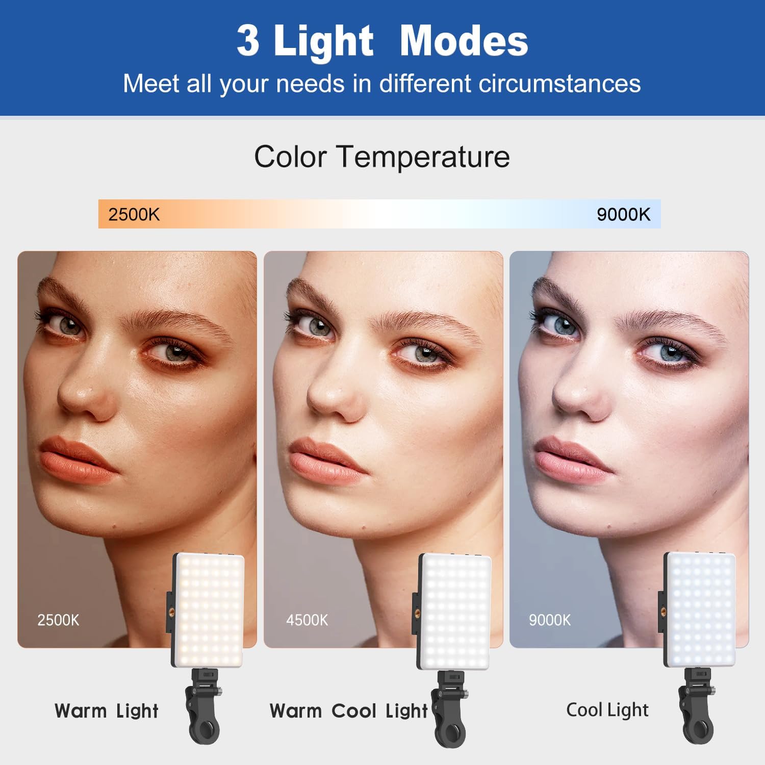 Detalle de OLRPT Selfie Light 5000mAh phone clip light