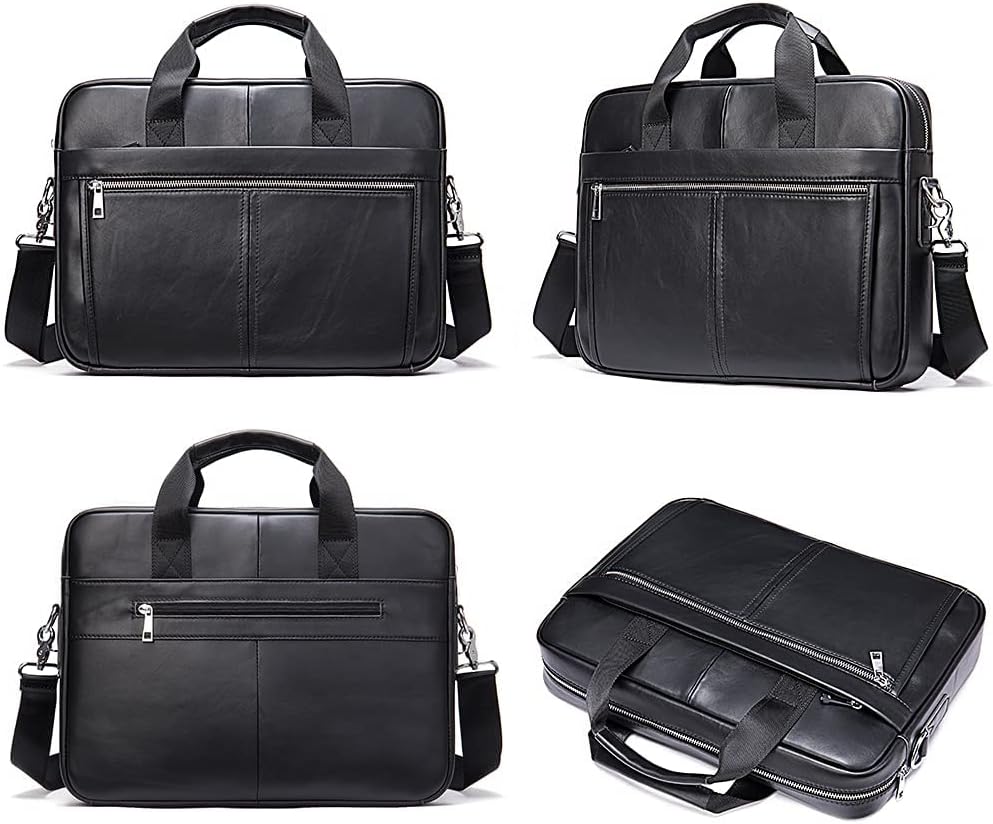 Thumbnail 5 de SPAHER Borsa Porta PC 15,6" in vera pelle da 24 ore, ventiquattrore uomo con tracolla e scomparto imbottito