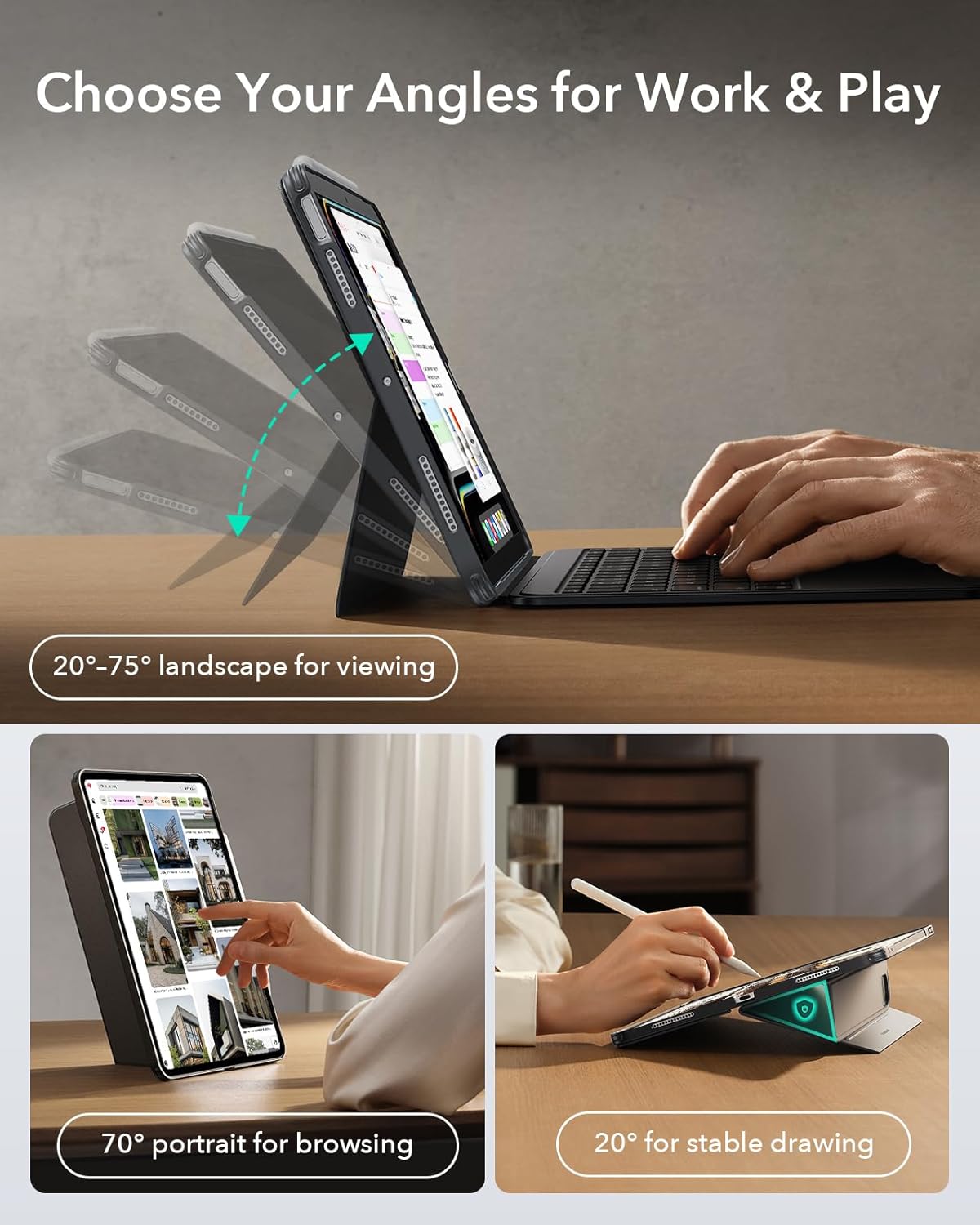 Thumbnail 4 de ESR Magnetic Detachable Keyboard Case for iPad Air 13-inch (M4/M3/M2) with large click-anywhere trackpad