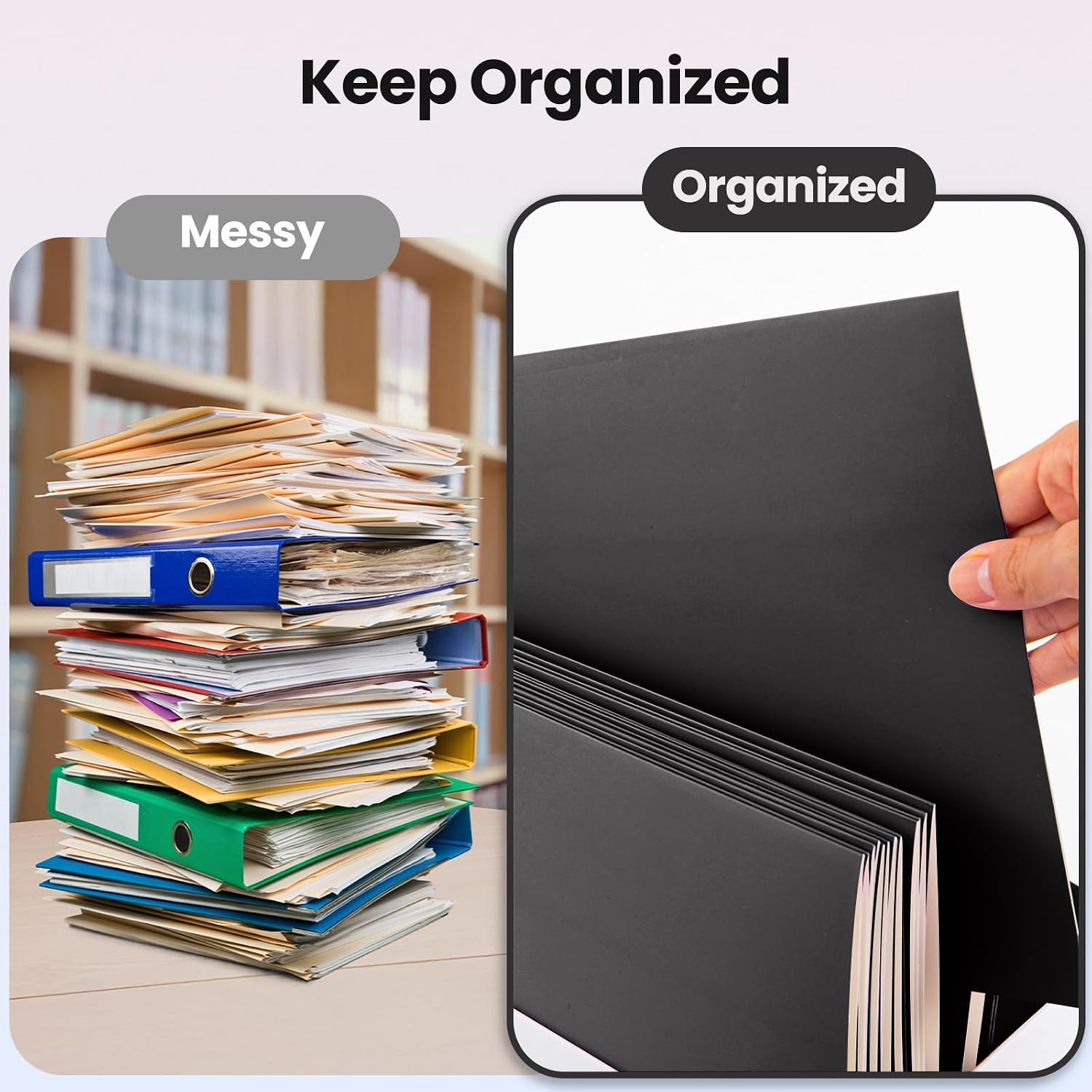 Detalle de BIBRADAA Two-Pocket Folders, 50-Pack