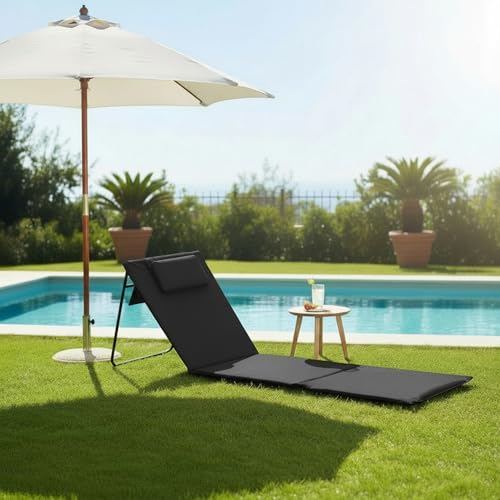 Thumbnail 7 de Spetebo Strandmatte 2er Set 145 x 48 cm mit verstellbarer Lehne, dunkelgrau