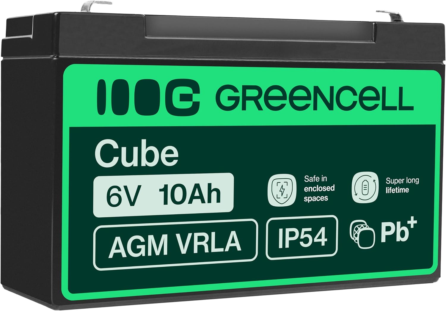 Detalle de Green Cell Batteria AGM 6V 10Ah: affidabile, sigillata e senza manutenzione per UPS, allarmi e impianti solari