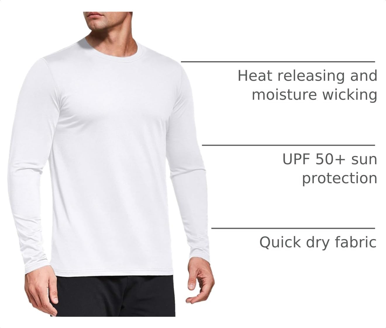 Detalle 2 de Men's Performance Long Sleeve T-Shirt 1-Pack