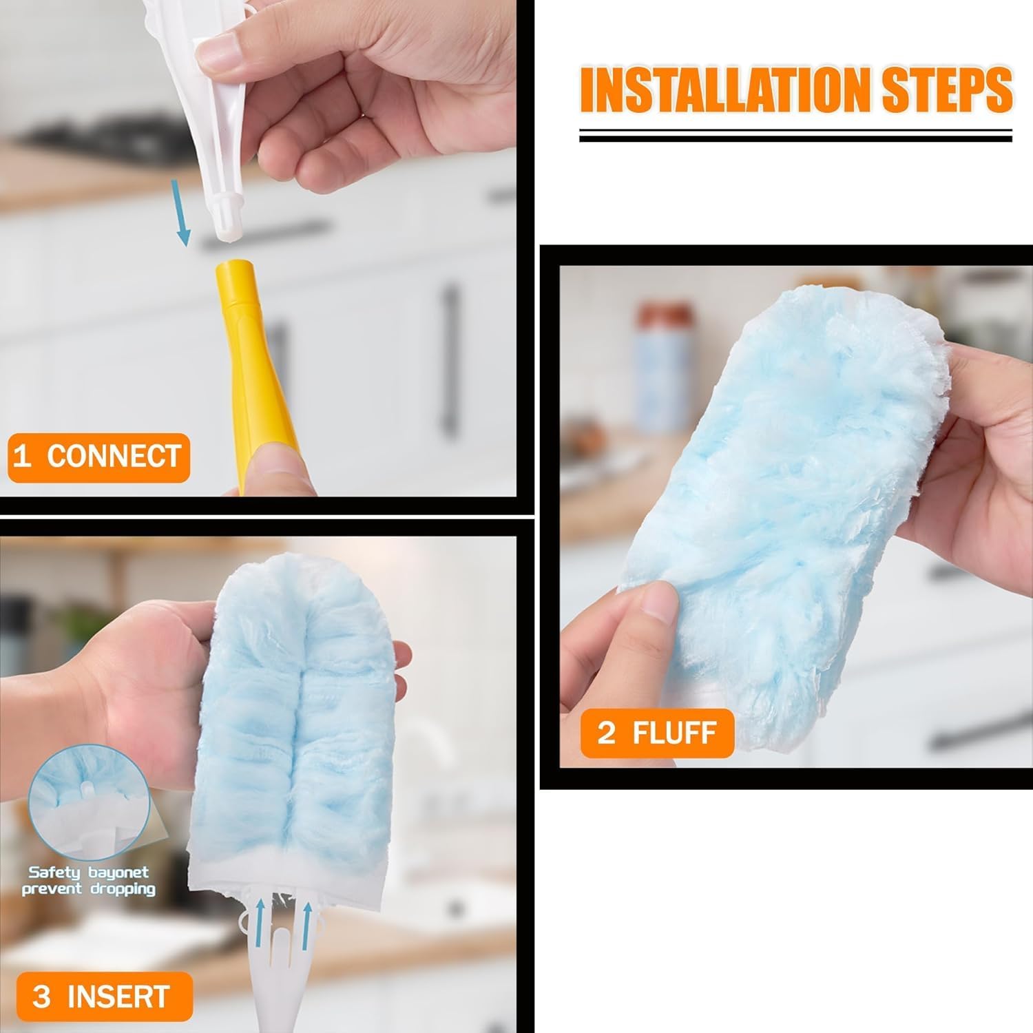 Detalle de 50 Count Duster Refills for Swiffer Duster – 360° Heavy Duty Microfiber Refills