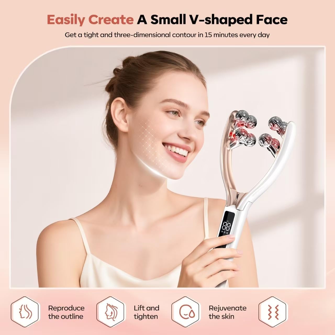 Detalle de Doge&Vollar Wireless Facial Massager for Face and Neck (Rechargeable) for Women