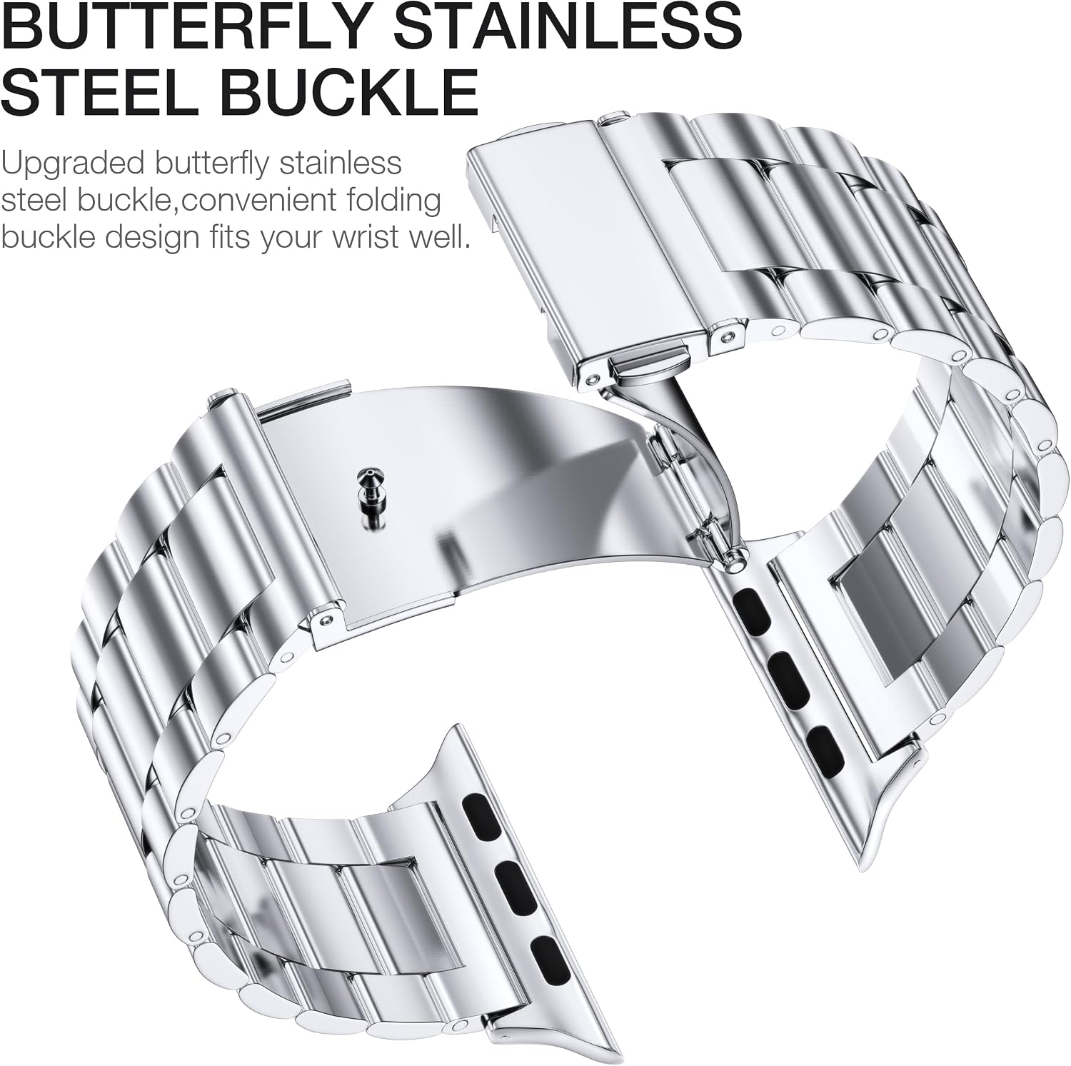 Detalle 2 de OULUOQI stainless steel Apple Watch replacement band (316 stainless steel) for 38–49mm models