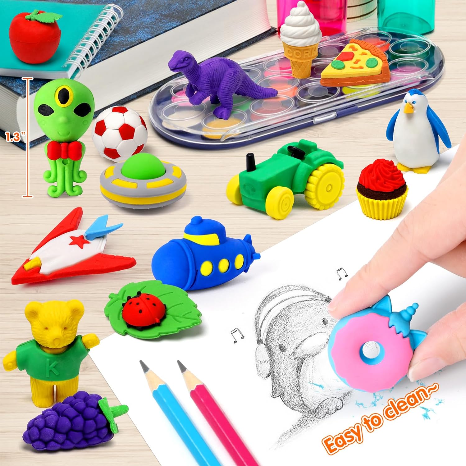 Thumbnail 3 de 70 Pack Animal Erasers for Kids ✏
