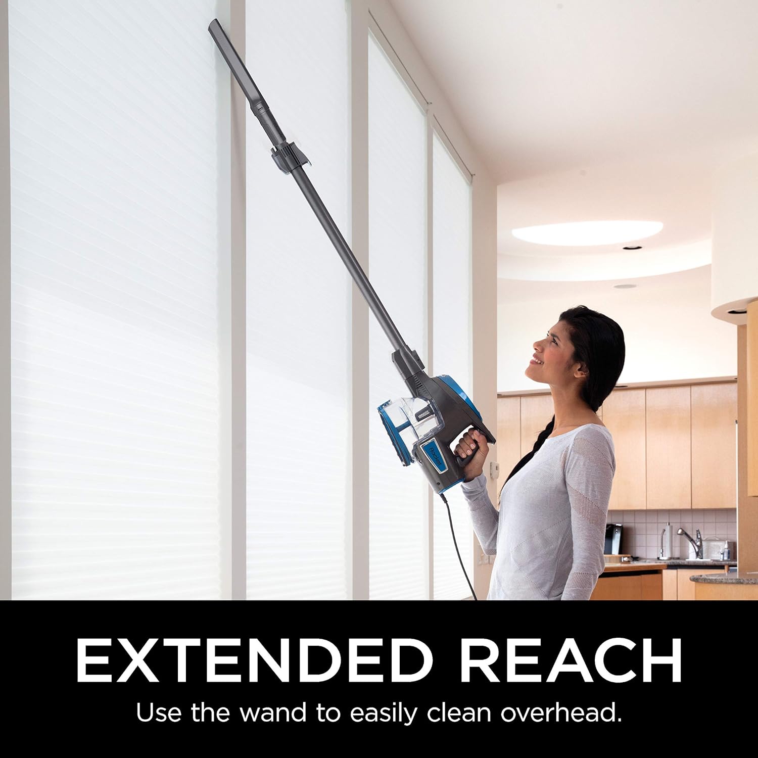 Detalle de Shark Rocket HV300C Corded Stick Vacuum, 2-in-1, Swivel Steering, Blue