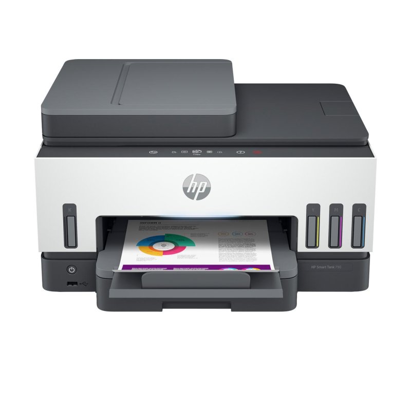 Detalle de HP Smart Tank 790 multifunción color con tanque, WiFi/Ethernet, fax y dúplex automático