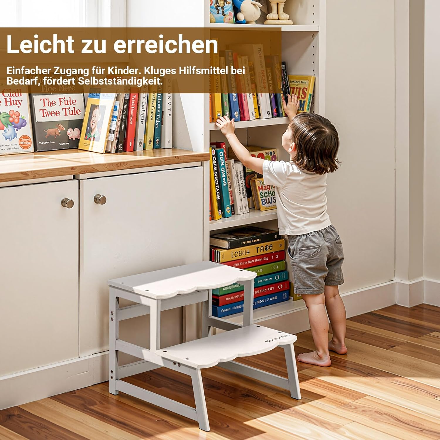 Thumbnail 6 de COSYLAND Lernturm ab 1 Jahr & 2 Jahre – Montessori Learning Tower mit Griffen, Anti-Rutsch & Kippschutz