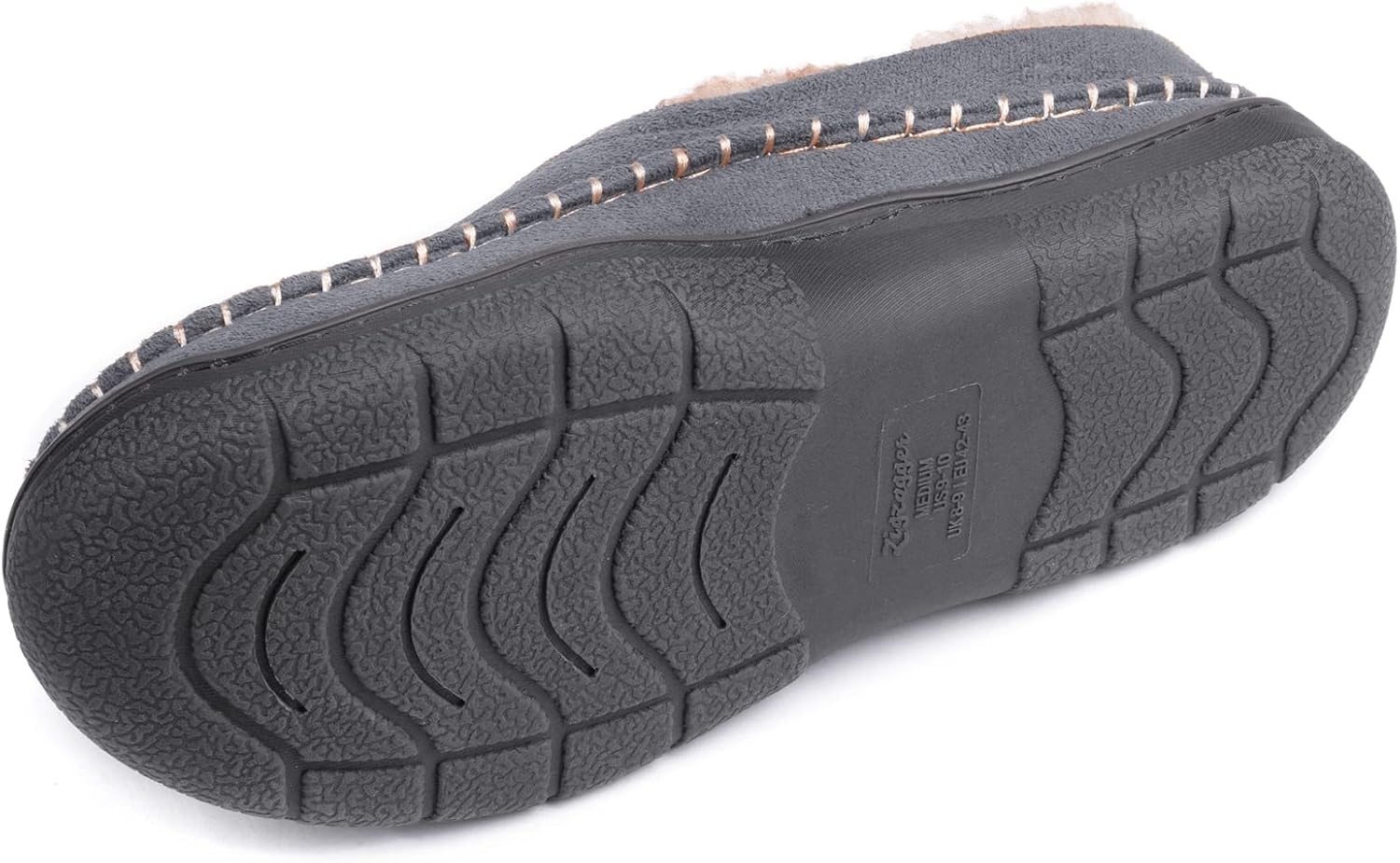Detalle 2 de Zigzagger Men's Slip-On Moccasin Slippers with Plush Lining and Rubber Soles