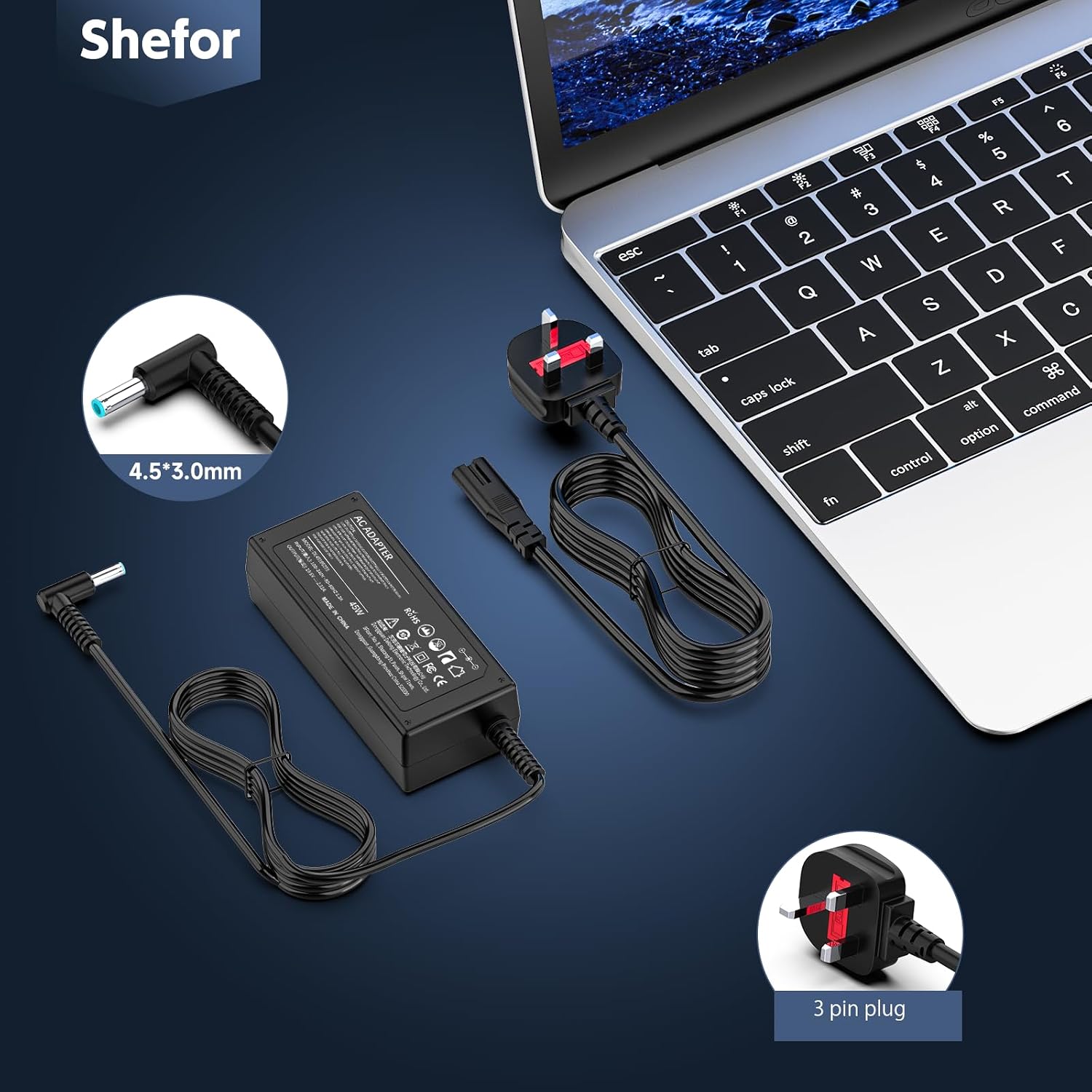 Thumbnail 1 de shefor 45W laptop charger for HP
