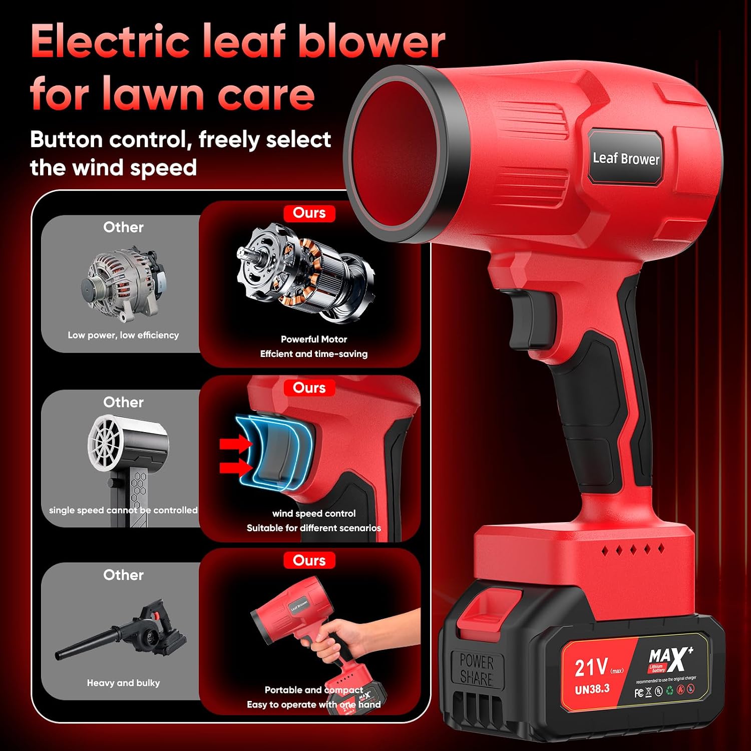 Detalle 2 de Cordless Leaf Blower, 21V