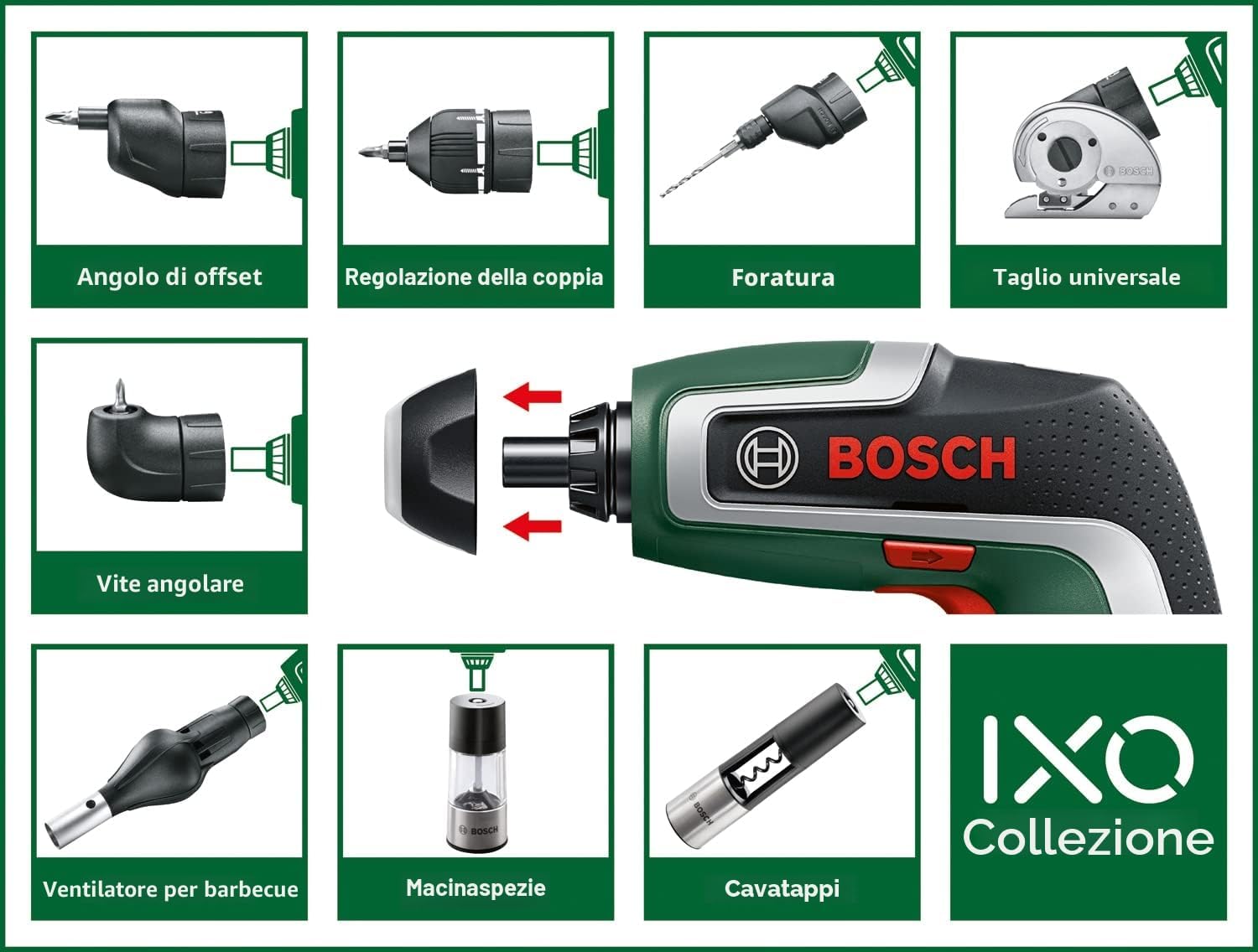 Thumbnail 5 de Bosch IXO 7° generazione set compatto 3,6 V: cacciavite a batteria con attacco ad angolo e accessori