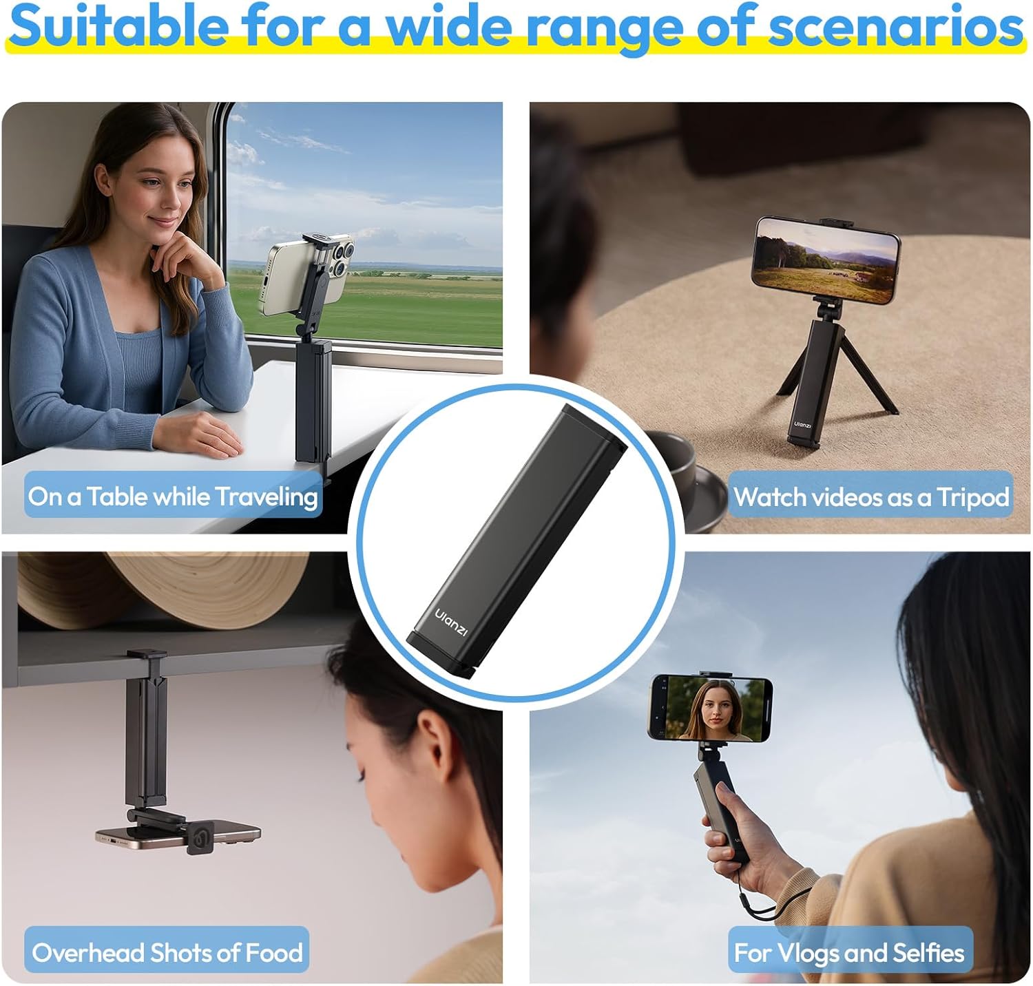 Thumbnail 1 de ULANZI SK-20 : adaptateur de trépied pour téléphone avec rotation 360° (noir)