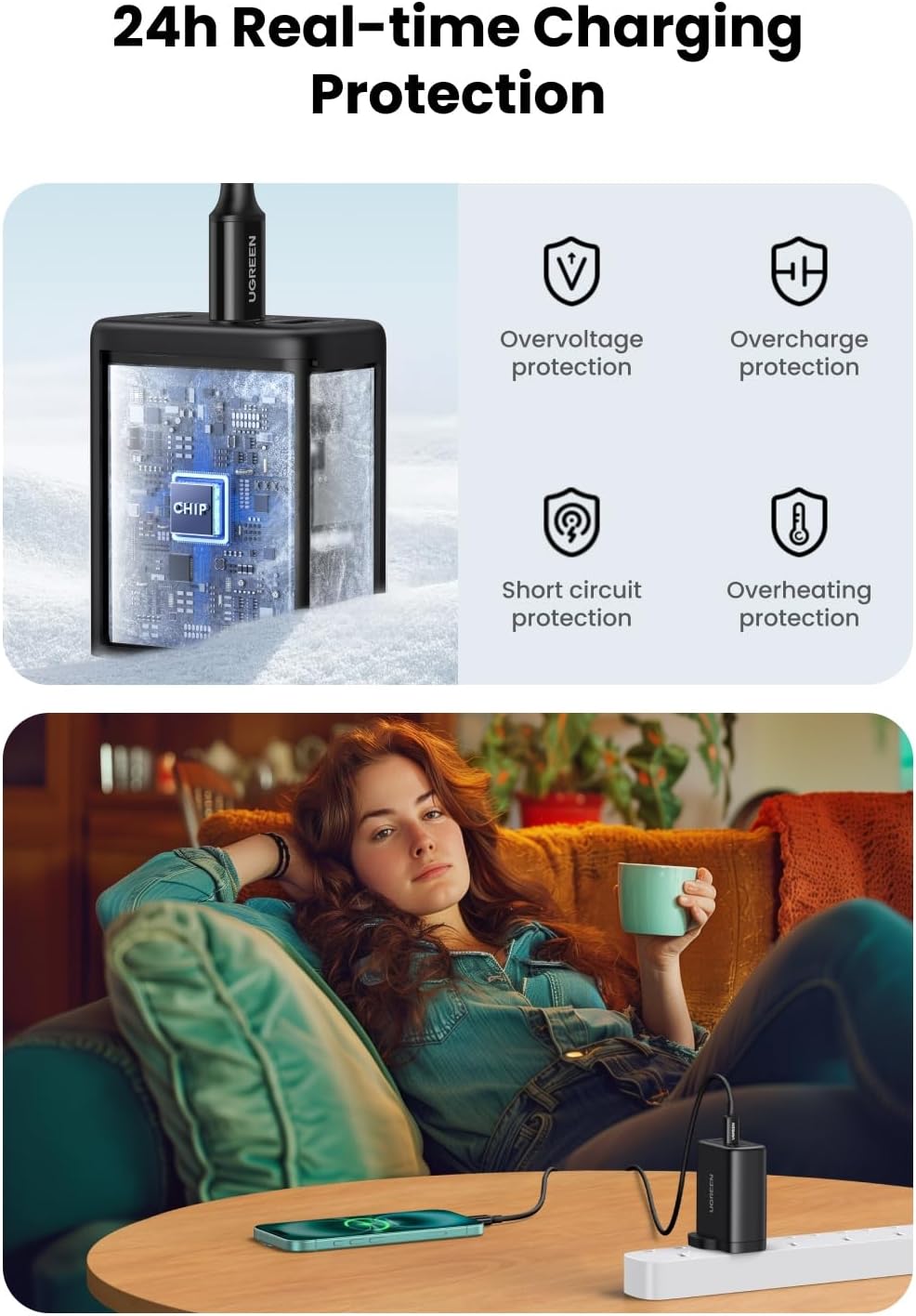 Thumbnail 5 de UGREEN USB C Charger 65W GaN 3‑Port PD Charger