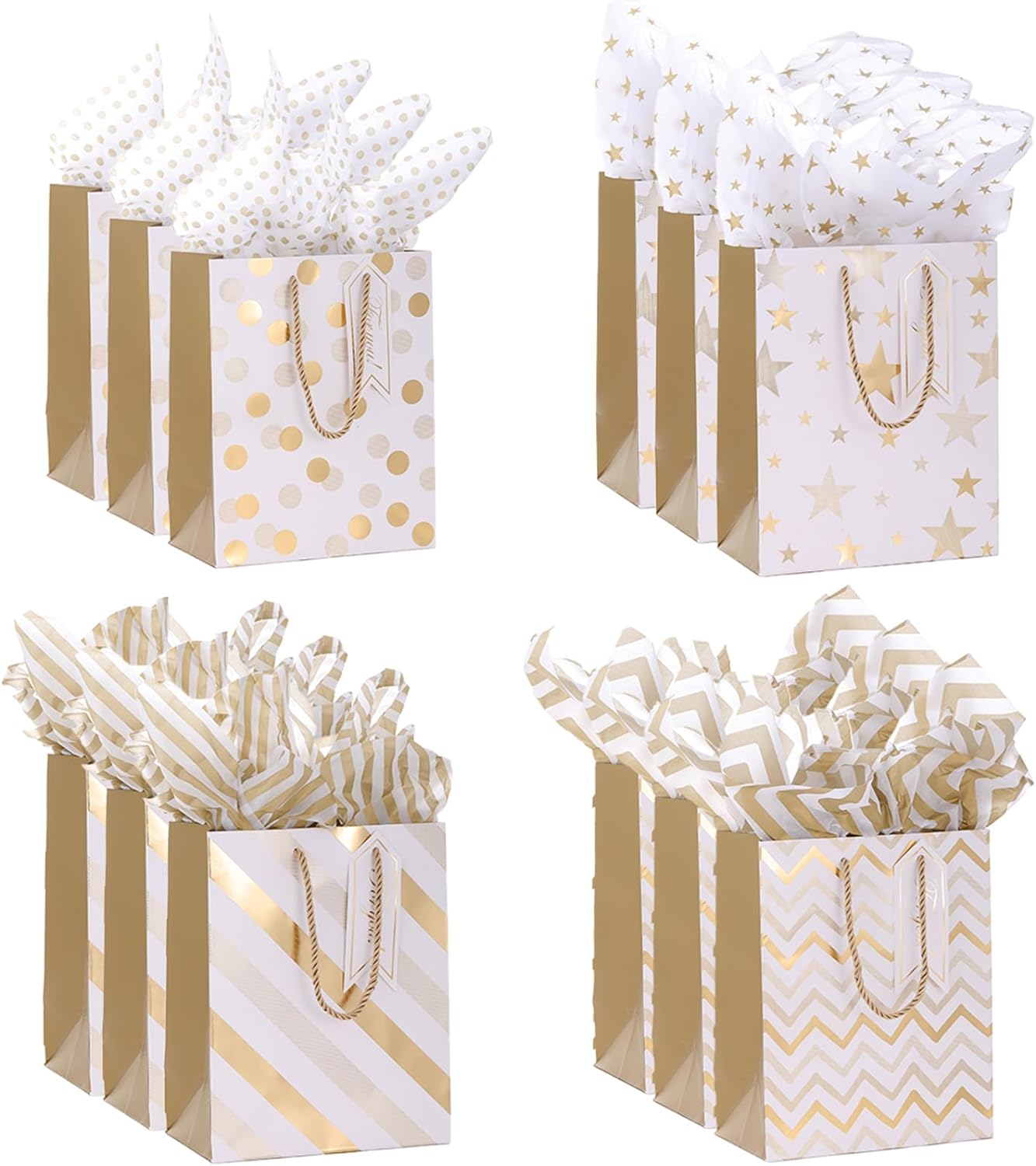 Detalle de Medium Gift Bags with Tissue Paper 12pcs 9