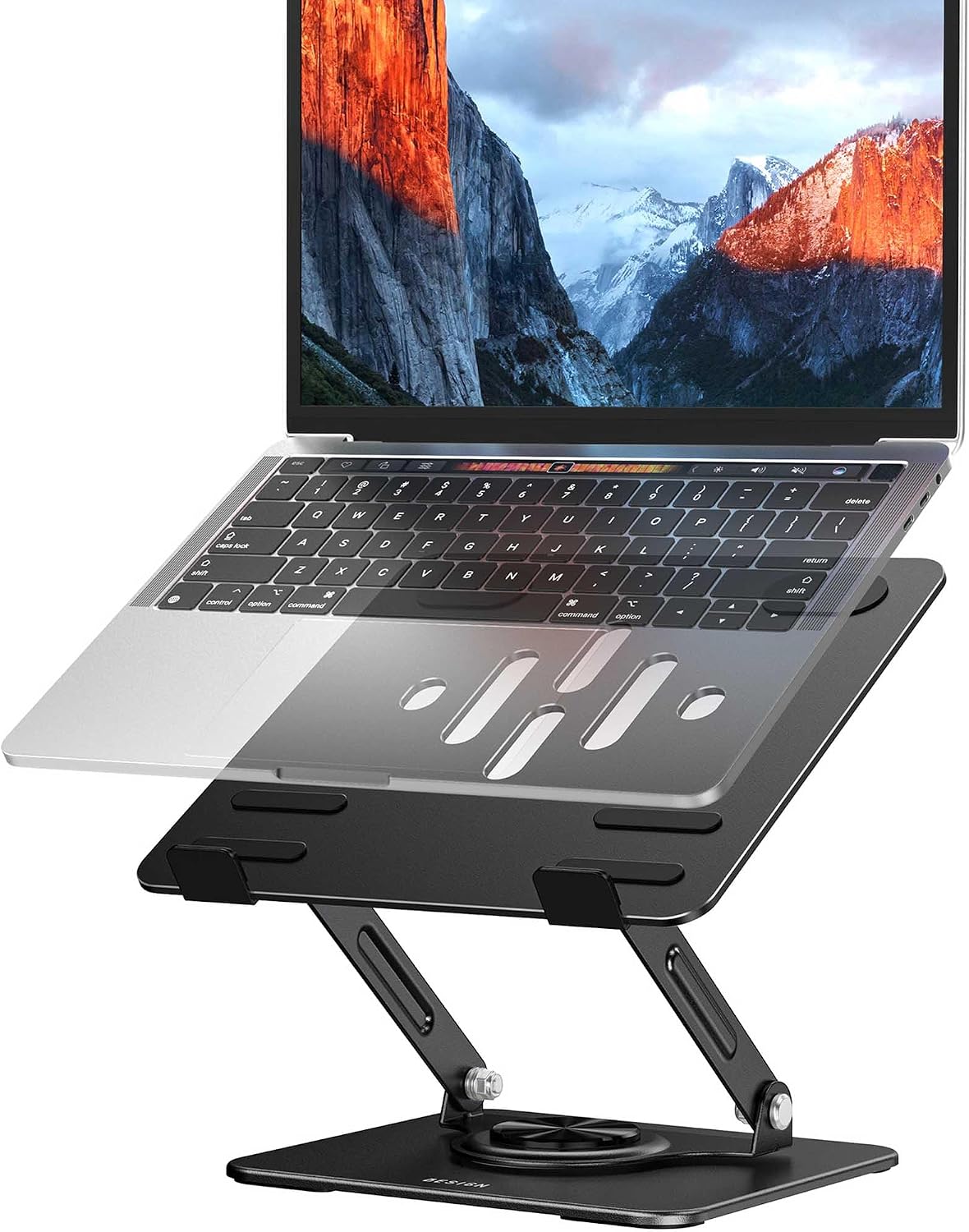 Detalle de BESIGN LS11-Black Laptop Stand, 360° Swivel, Adjustable and Foldable