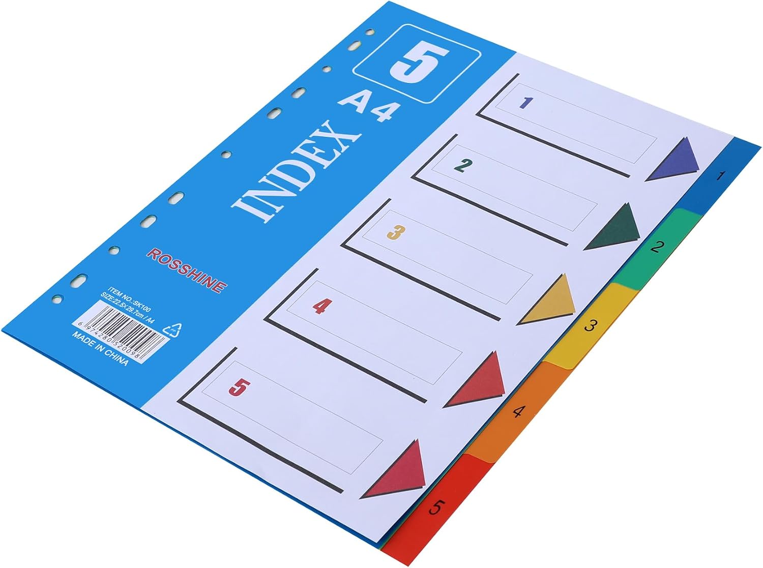 Detalle de ROSSHINE 1–5 Part A4 File Dividers (16-Pack) – Plastic Index Dividers for Ring & Lever Arch Folders