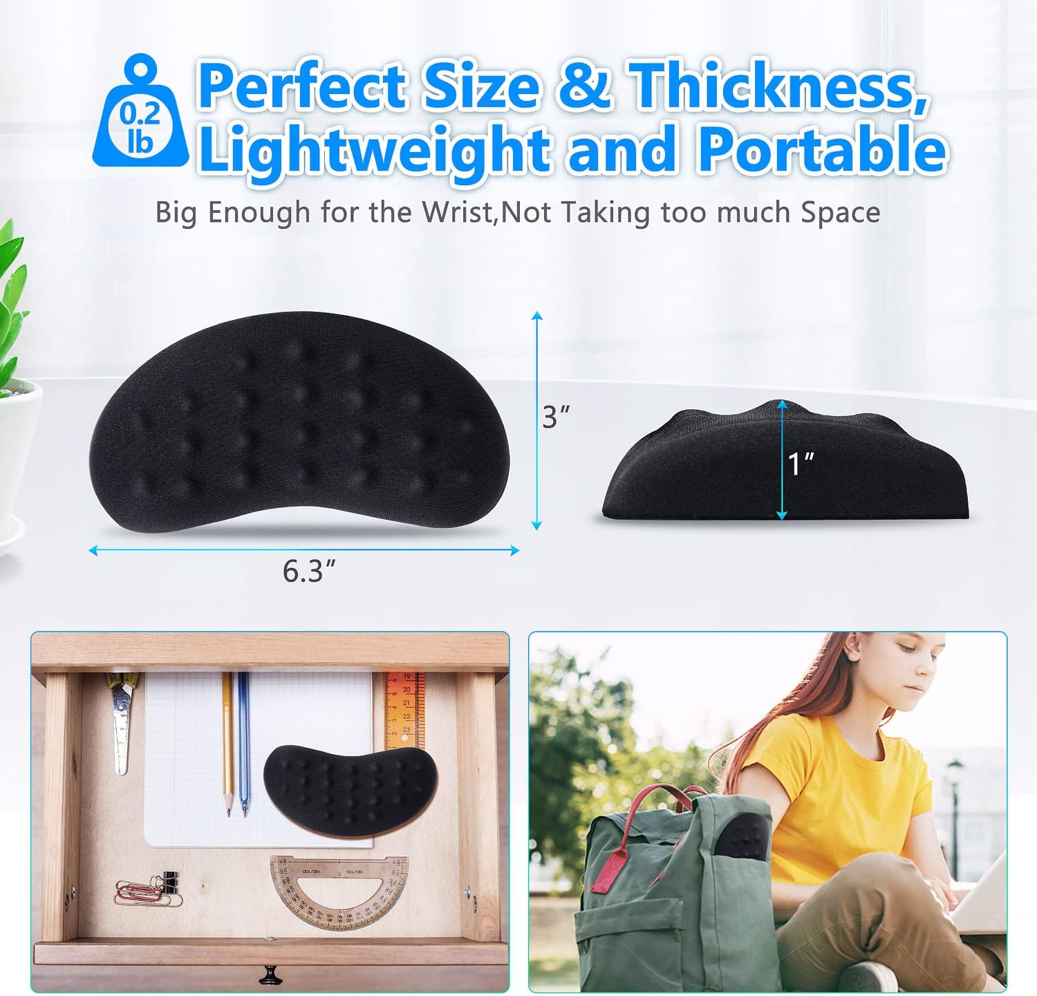 Thumbnail 6 de Gimars Mouse Wrist Rest – Memory-Schaumstoff-Handgelenkstütze mit Massage-Löchern
