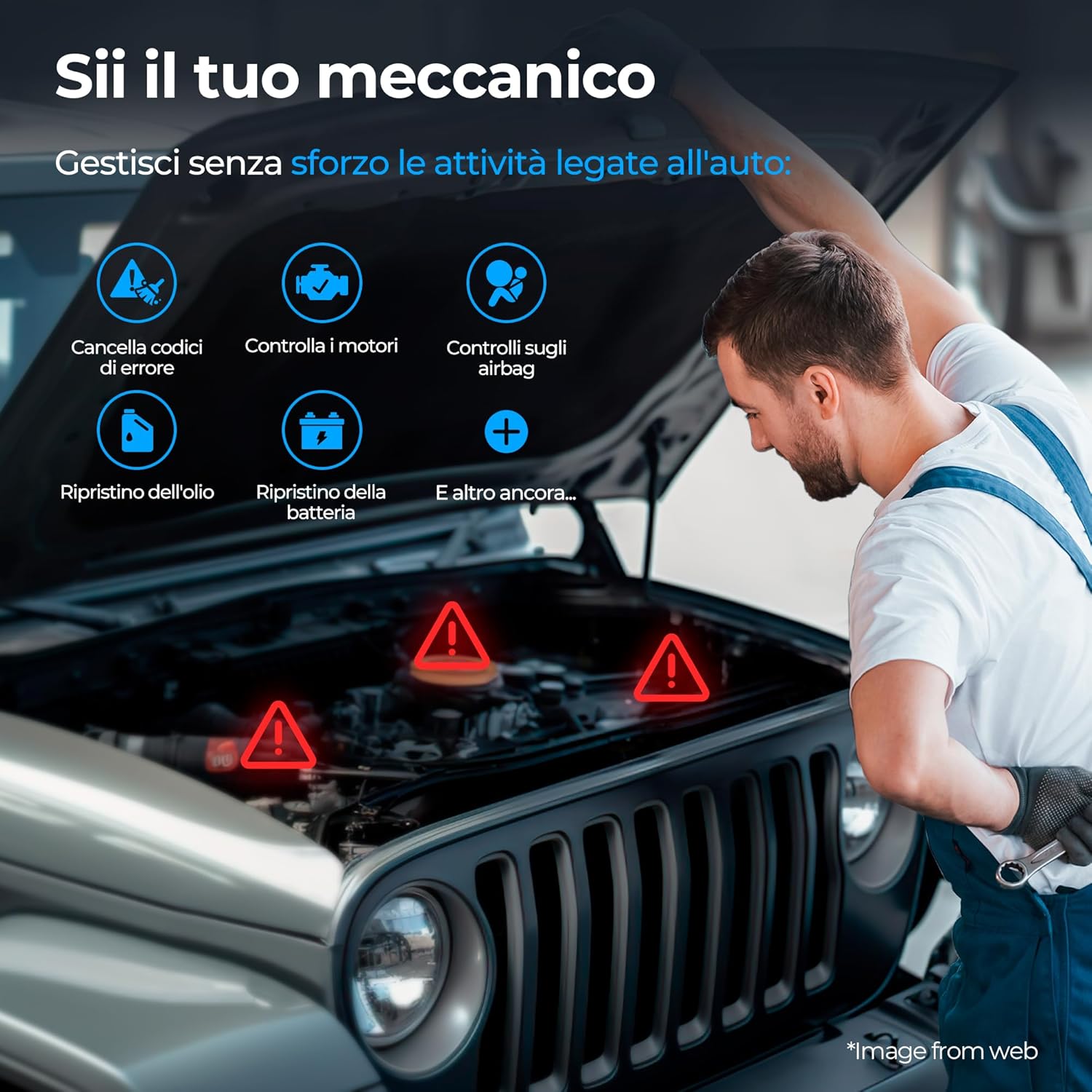 Thumbnail 5 de TOPDON Topscan OBD diagnosi auto Bluetooth wireless per iPhone e Android (OBDII, lettura e cancellazione codici)