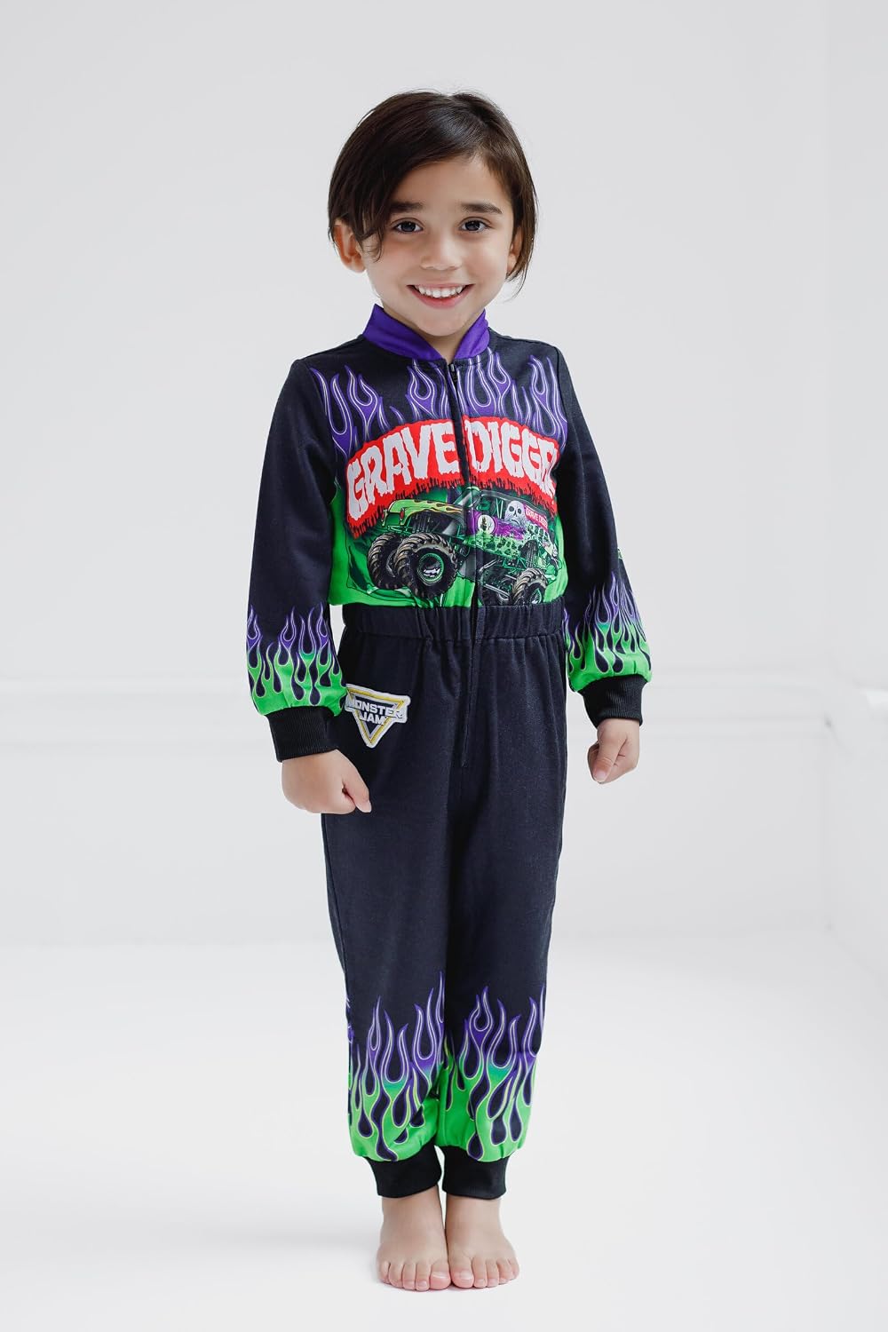 Thumbnail 2 de Monster Jam French Terry Racing Zip-Up Coverall for Infants and Kids