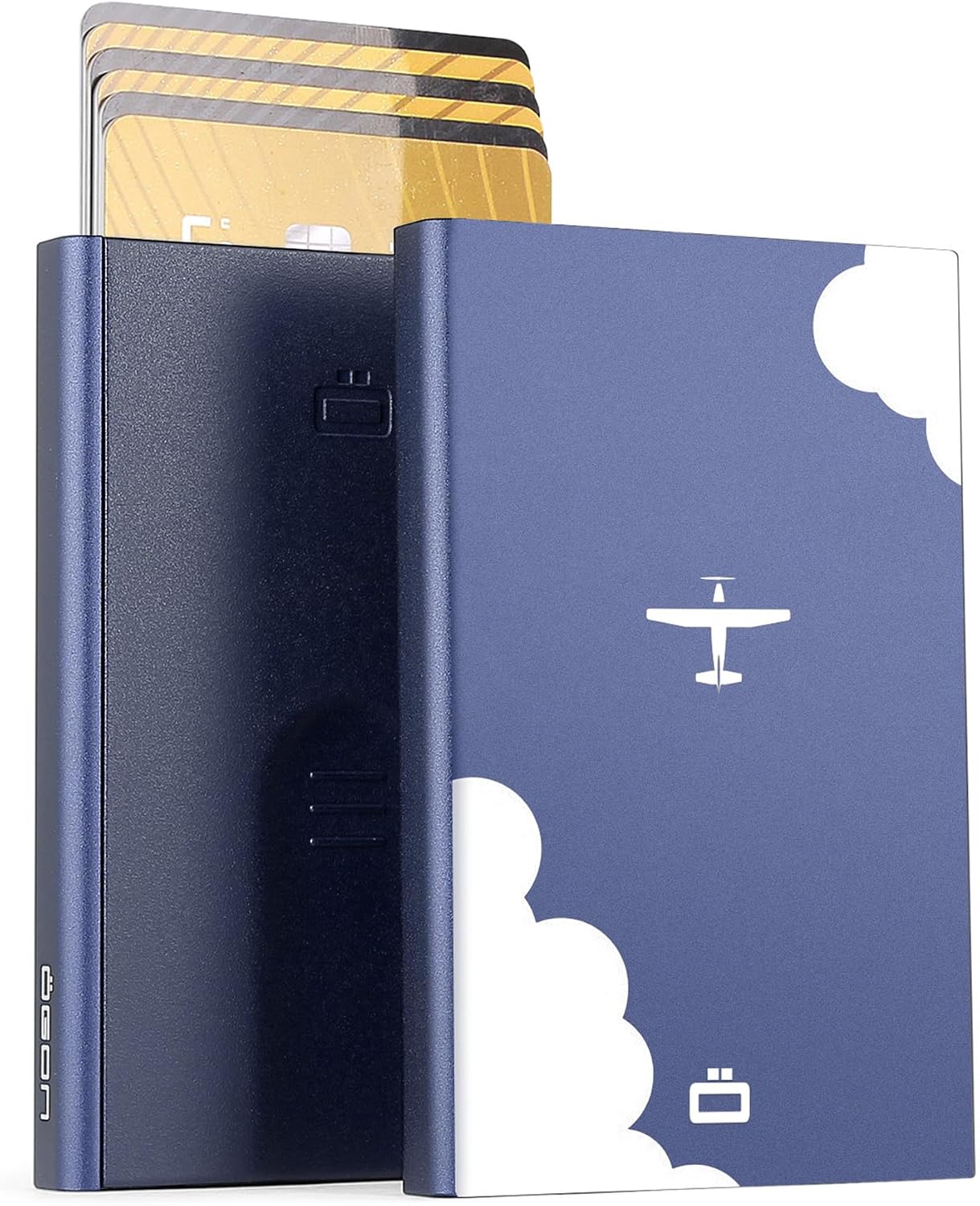 Detalle de ÖGON -DESIGNS- Porte-Cartes Automatique en Aluminium — Slider, RFID et Minimalisme