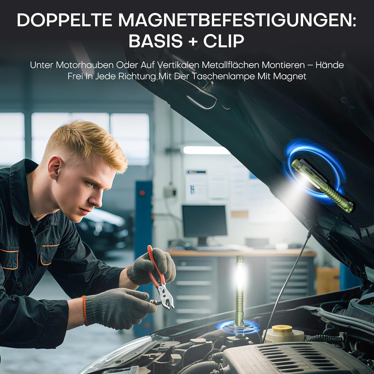 Thumbnail 4 de PASIION EDC Taschenlampe wiederaufladbar mit 800 lm, Magnetclip und Magnetfuß