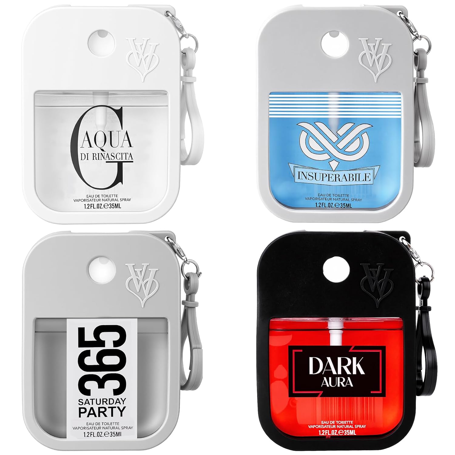 Detalle de Parfüm Herren 4er-Pack (35 ml) Geschenkset – Eau de Toilette mit Bergamotte & Vanille (Reisegröße)