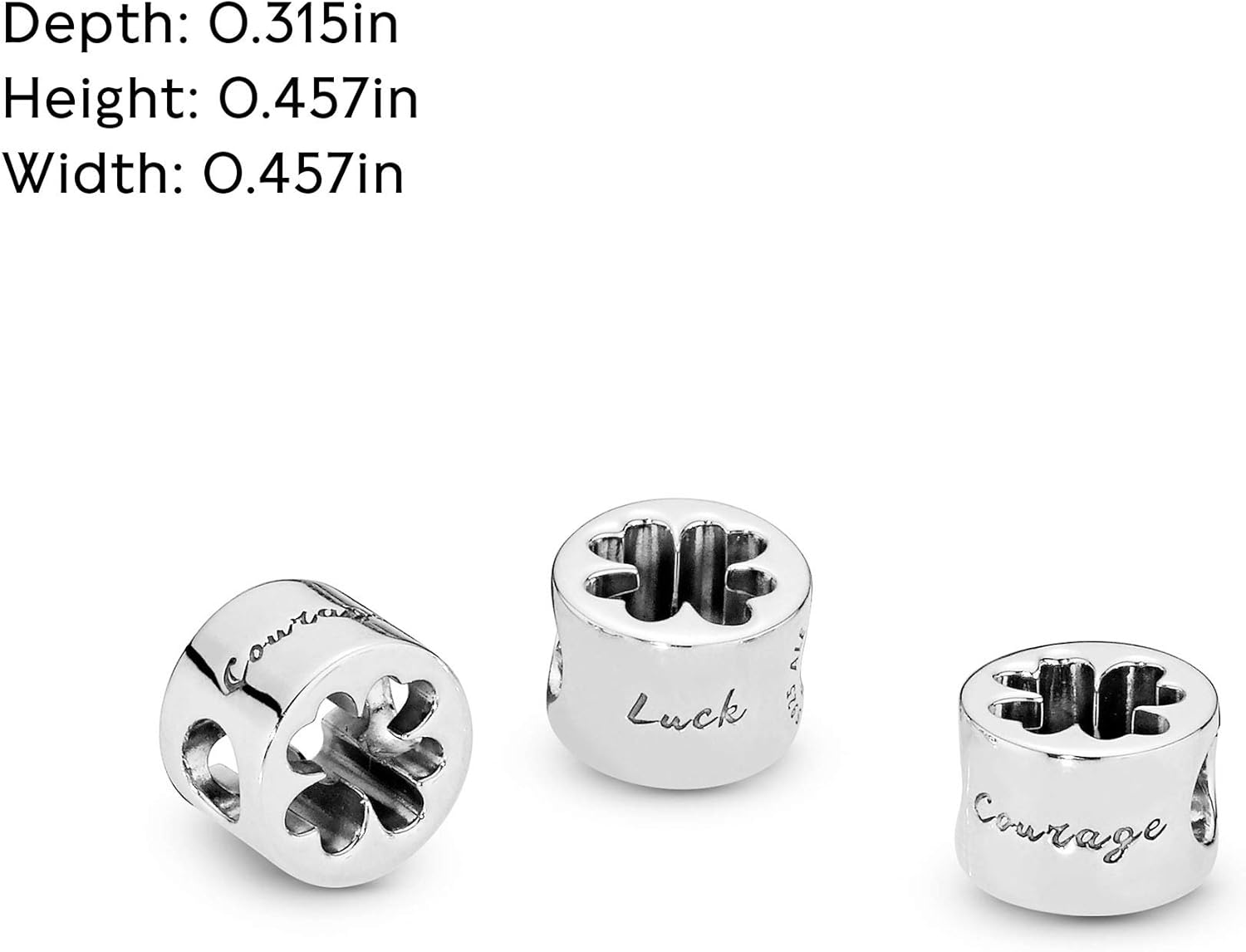 Detalle de Pandora Dije de plata calado en forma de trébol 💍